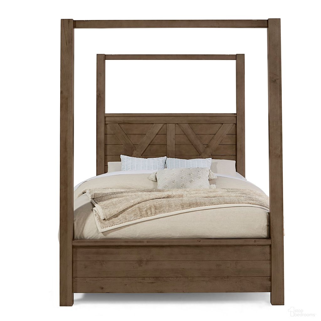 The appearance of Cool Rustic King Poster Bed In Mink designed by Artisan & Post in the transitional interior design. This mink piece of furniture was selected by 1StopBedrooms from Cool Rustic Collection to add a touch of cosiness and style into your home. Sku: 170-663;170-366;170-833;MS-MS2. Bed Type: Poster Bed. Bed Size: King. Material: Solid Wood.