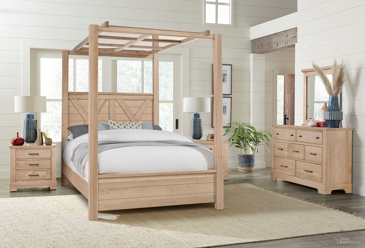 Cool Rustic Mirrored Canopy Bedroom Set In Clear