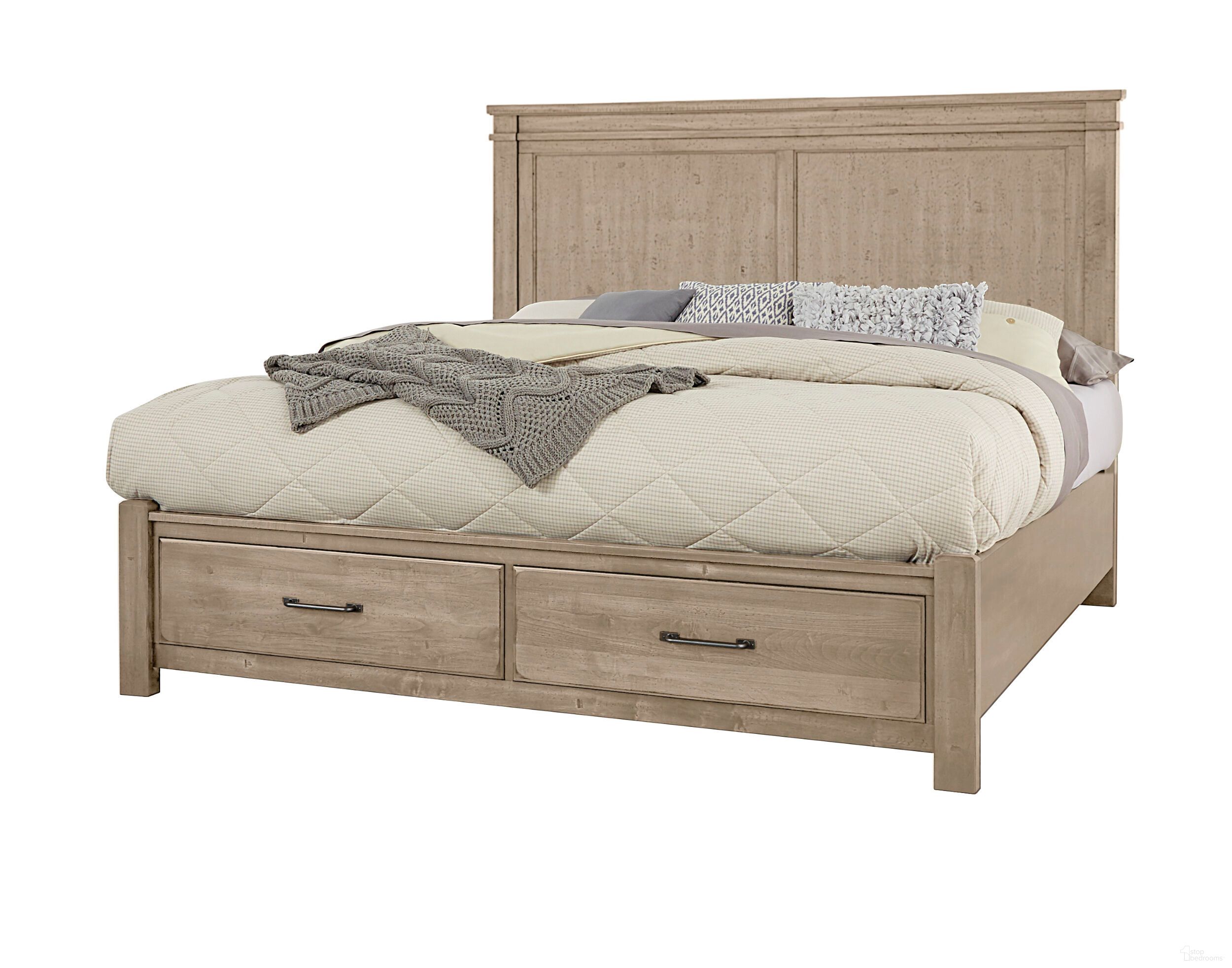 Cool Rustic Queen Mansion Bed with Footboard Storage In Clear Maple