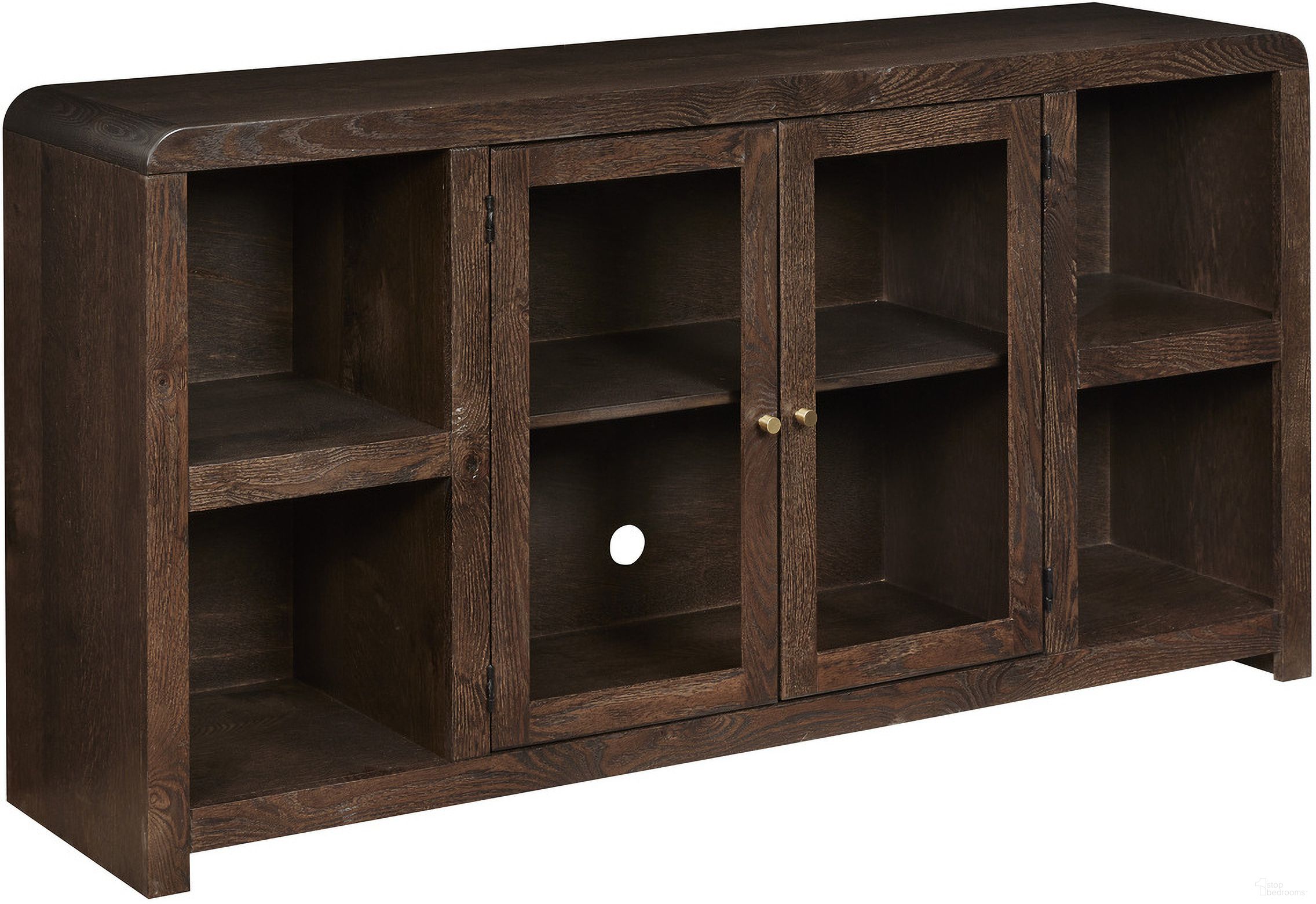 The appearance of Cooper 66 Inch Console with 2 Doors In Dark Cocoa designed by Aspenhome in the modern / contemporary interior design. This dark cocoa piece of furniture was selected by 1StopBedrooms from Cooper Collection to add a touch of cosiness and style into your home. Sku: KOO1240-DKC. Material: Wood.