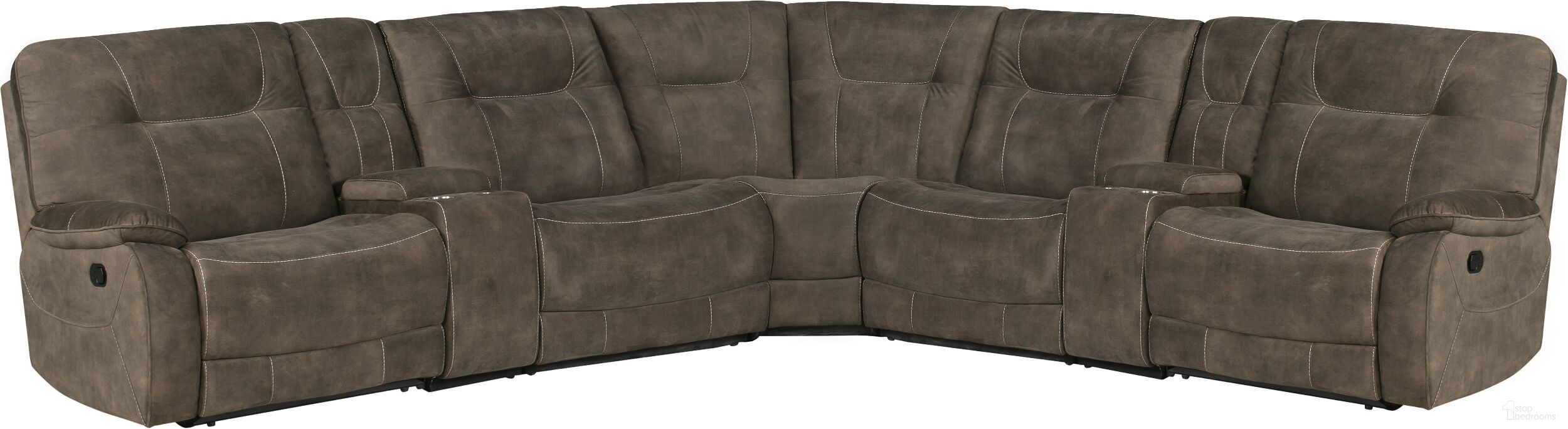Cooper 7 Piece Modular Manual Reclining Sectional In Shadow Brown