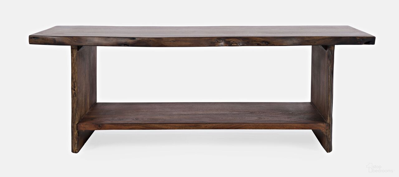 Cooper Live Edge 52 Inch Storage Bench In Chestnut