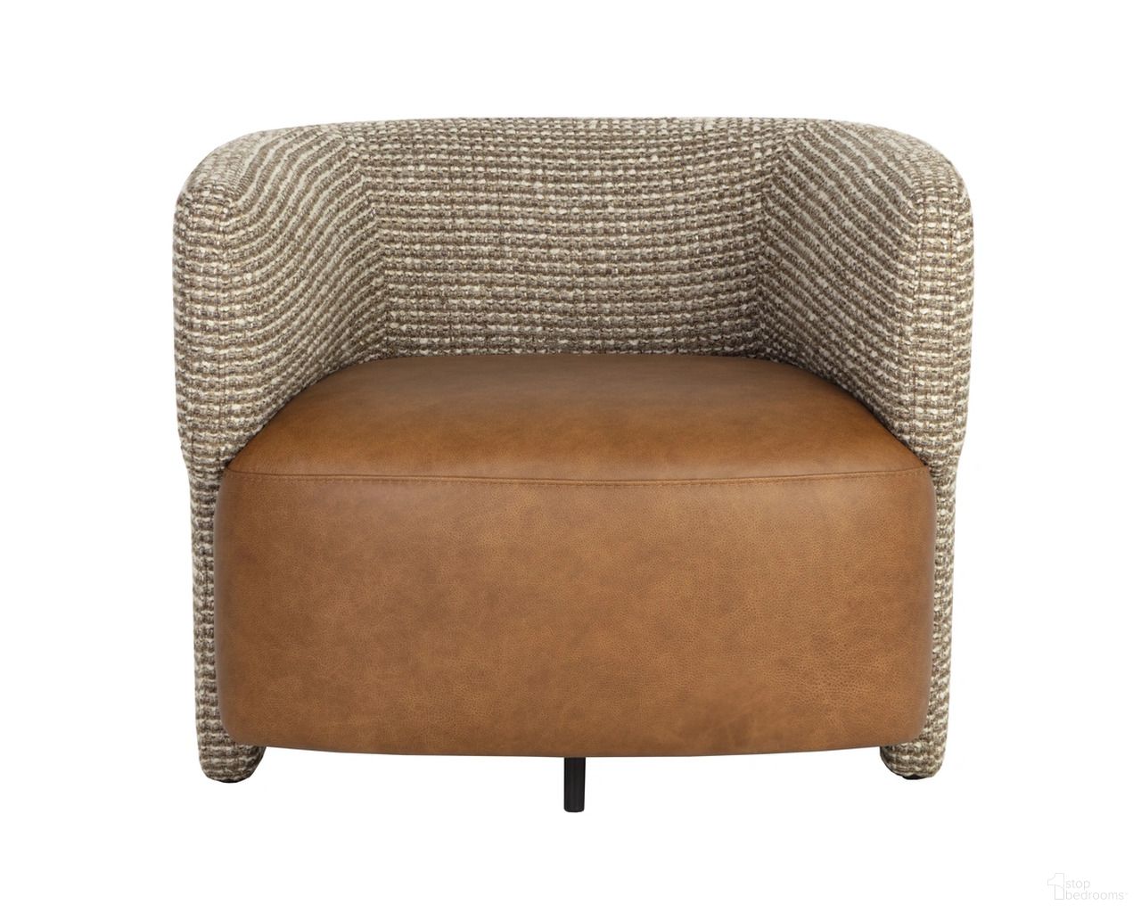 Coppola Lounge Chair In Cognac and Torched Meringue