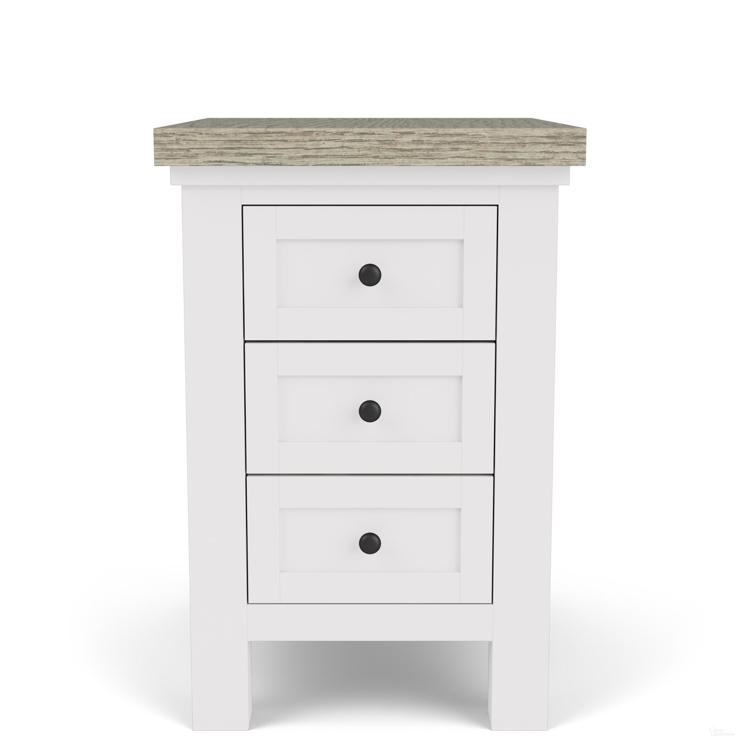 Cora Chairside Table In Cloud and Fog