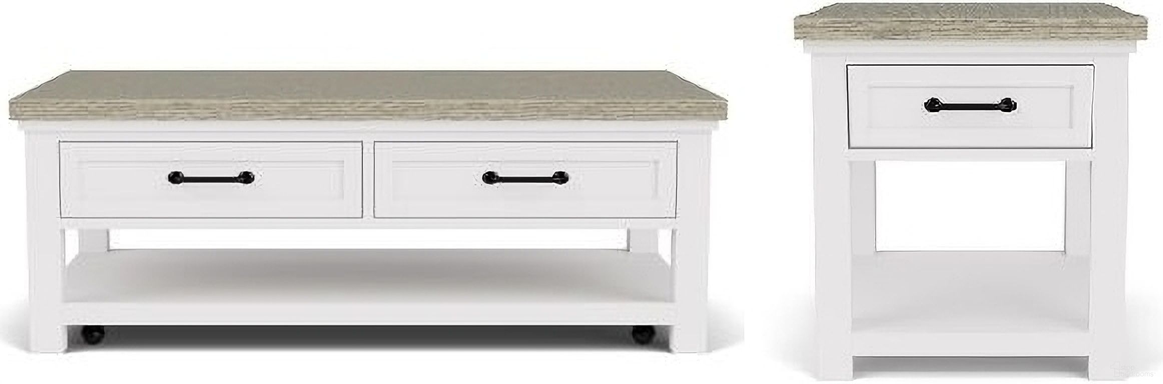 The appearance of Cora Occasional Table Set In Cloud and Fog designed by Riverside Furniture in the country / farmhouse interior design. This cloud/fog piece of furniture  was selected by 1StopBedrooms from Cora Collection to add a touch of cosiness and style into your home. Sku: 37202;37209. Material: Oak Veneer.