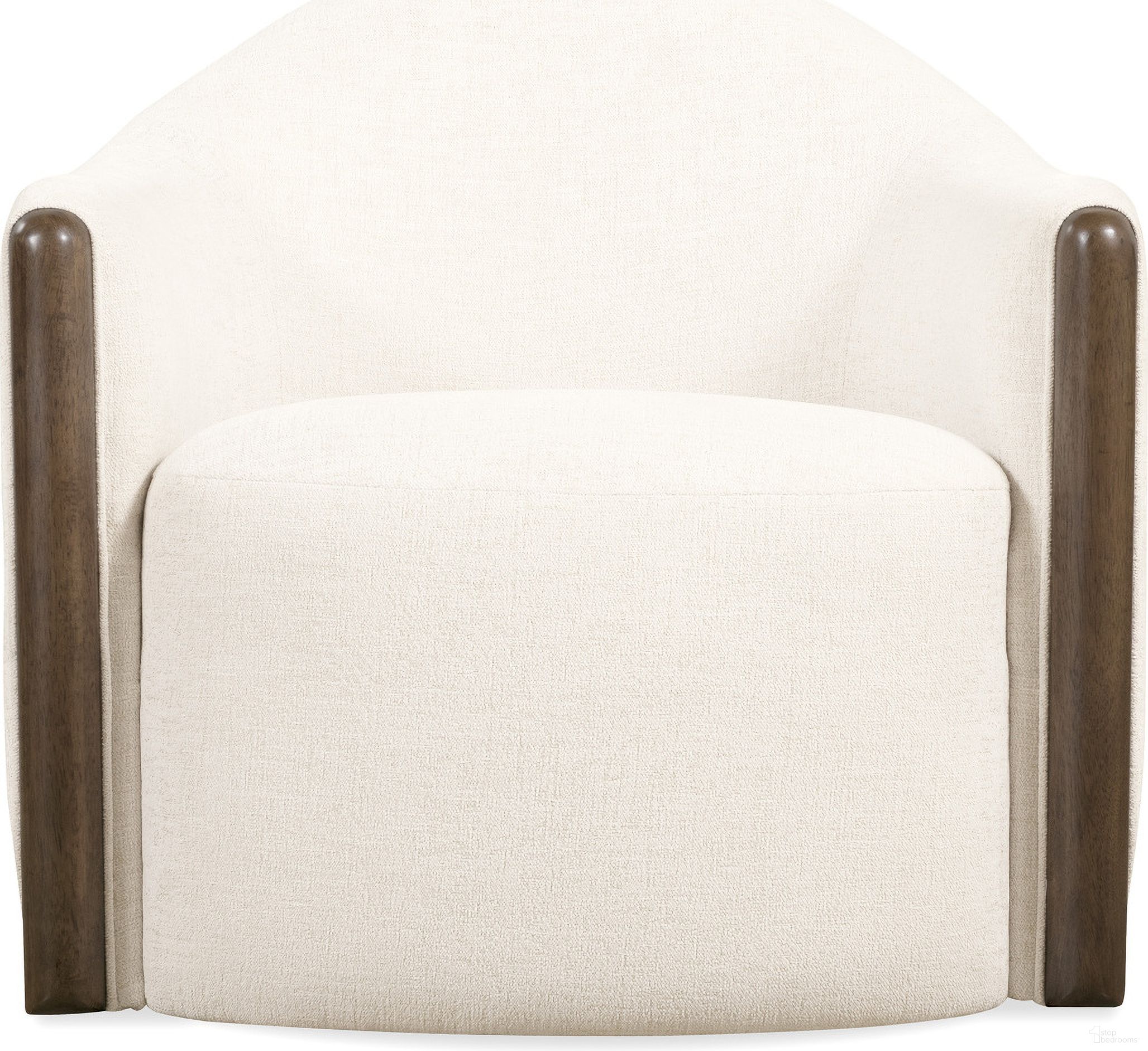 The appearance of Cora Swivel Chair In Beige designed by Hooker in the transitional interior design. This beige piece of furniture  was selected by 1StopBedrooms from Cora Collection to add a touch of cosiness and style into your home. Sku: CC224-SW-403. Material: Fabric.