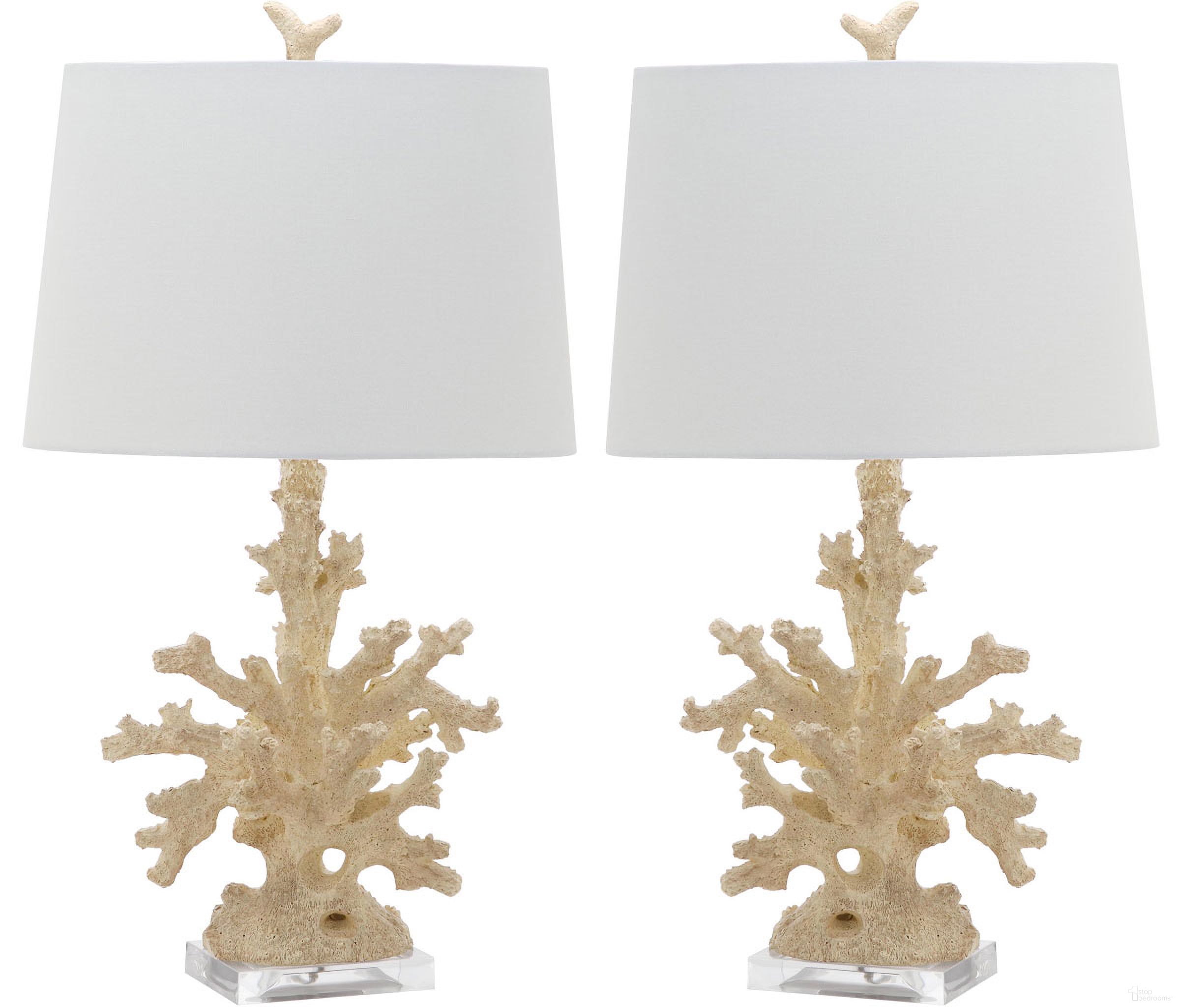 Coral Branch Cream 28.5 Inch Table Lamp Set of 2
