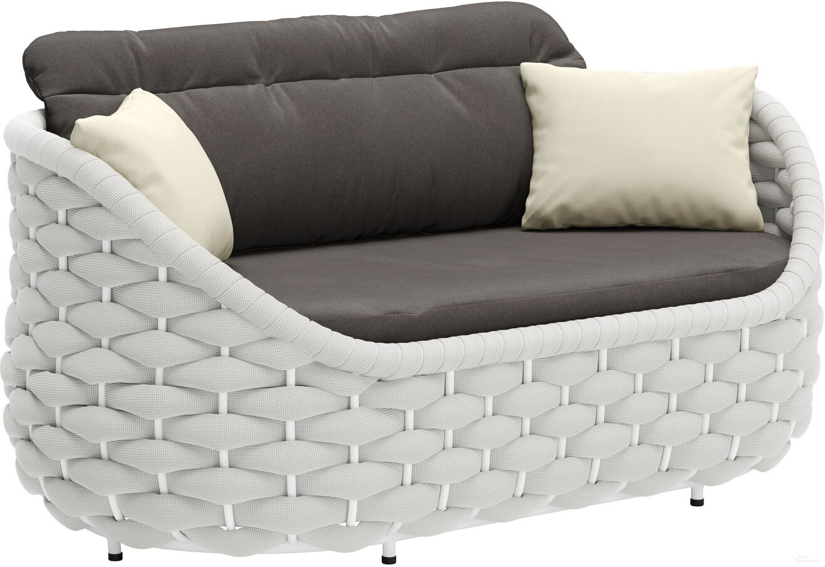 The appearance of Coral Reef Loveseat In Gray designed by Zuo Modern in the modern / contemporary interior design. This gray piece of furniture  was selected by 1StopBedrooms from Coral Collection to add a touch of cosiness and style into your home. Sku: 704026. Material: Olefin.