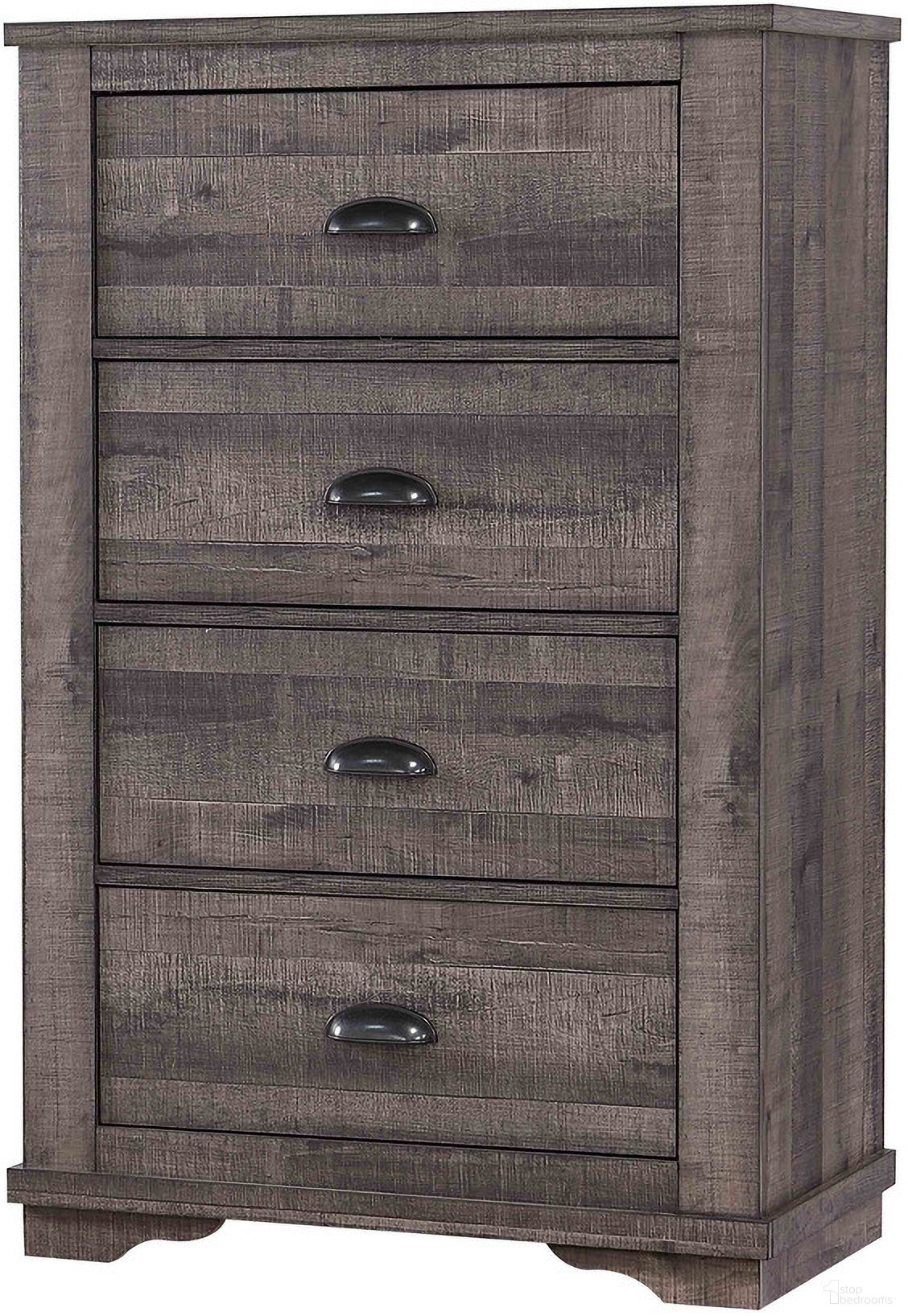 The appearance of Coralee Chest In Grey designed by Crown Mark in the rustic / southwestern interior design. This grey piece of furniture  was selected by 1StopBedrooms from Coralee Collection to add a touch of cosiness and style into your home. Sku: B8100-4. Material: MDF.