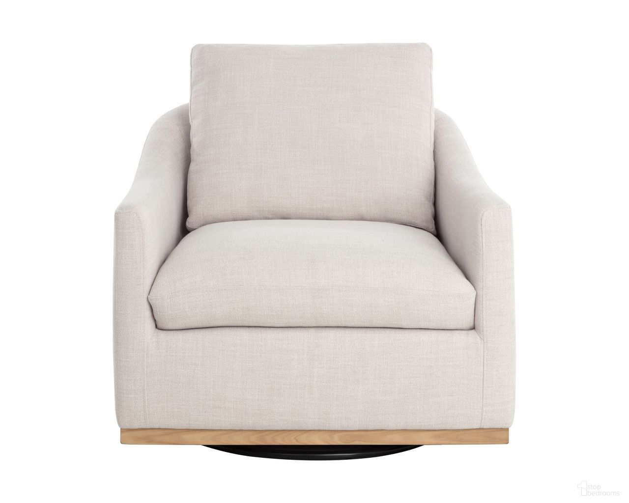 Corbin Swivel Lounge Chair In Effie Linen