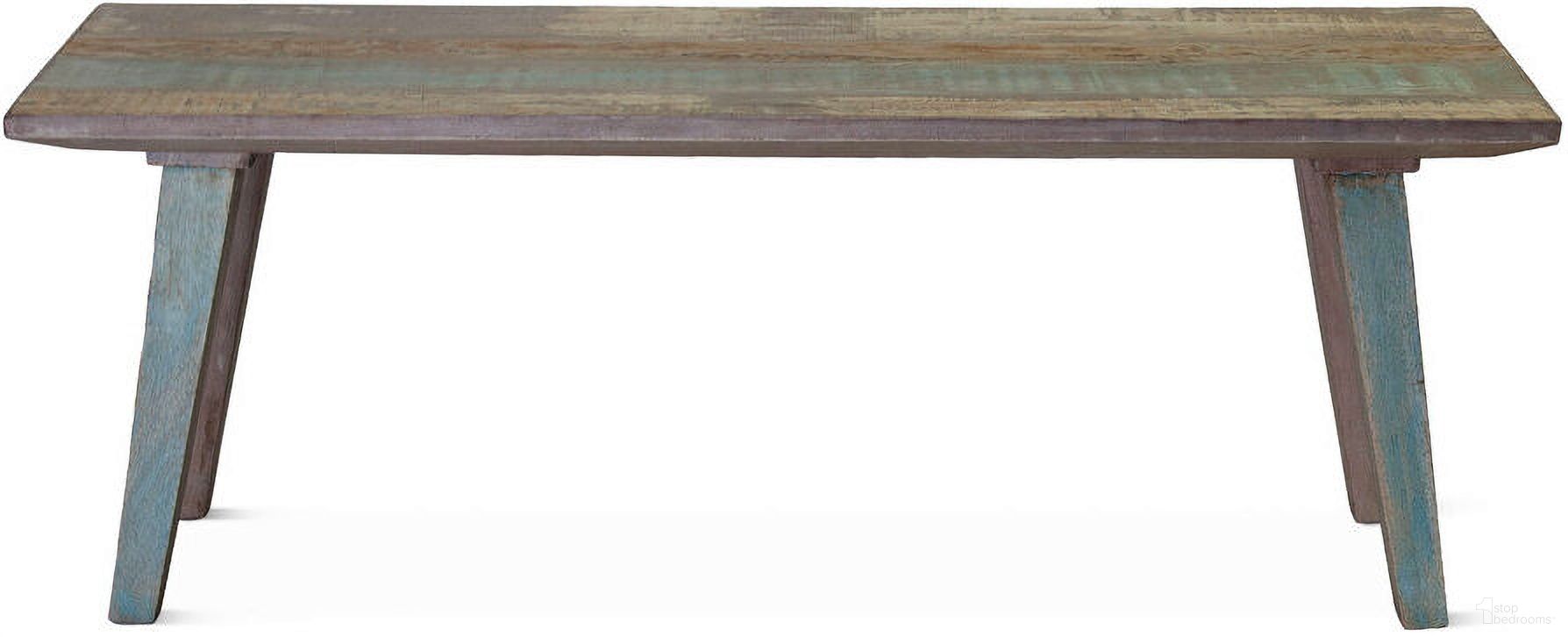 The appearance of Cordoba 48 Inch Bench with Reclaimed Wood In Vintage Teal designed by Home Trends and Design in the coastal interior design. This teal piece of furniture  was selected by 1StopBedrooms from Cordoba Collection to add a touch of cosiness and style into your home. Sku: ZWCDBBN48. Material: Teak Wood.
