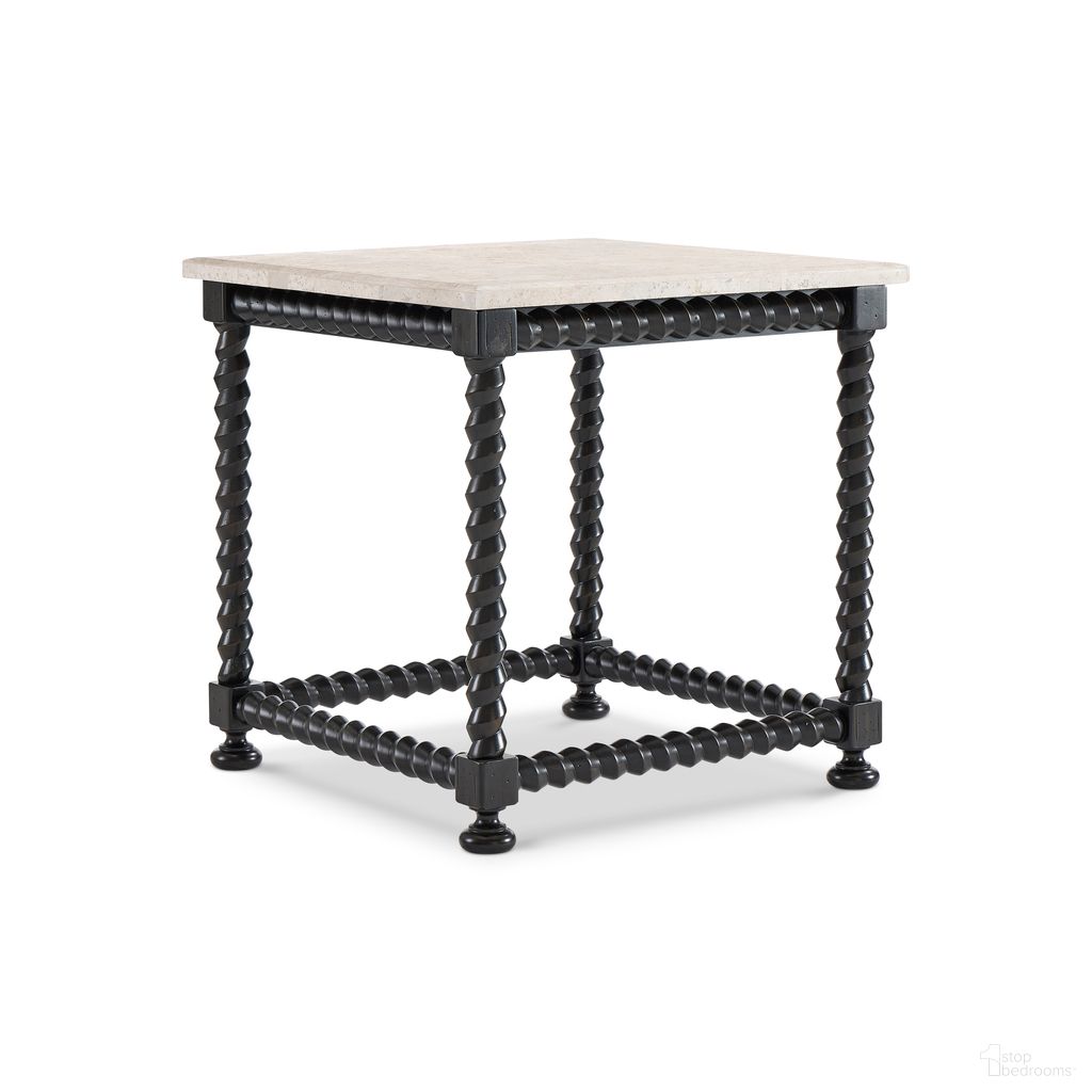 The appearance of Cordova End Table designed by Bernhardt in the modern / contemporary interior design. This ebonized/travertine stone piece of furniture  was selected by 1StopBedrooms from Cordova Collection to add a touch of cosiness and style into your home. Sku: 460111;460111T. Material: Stone.