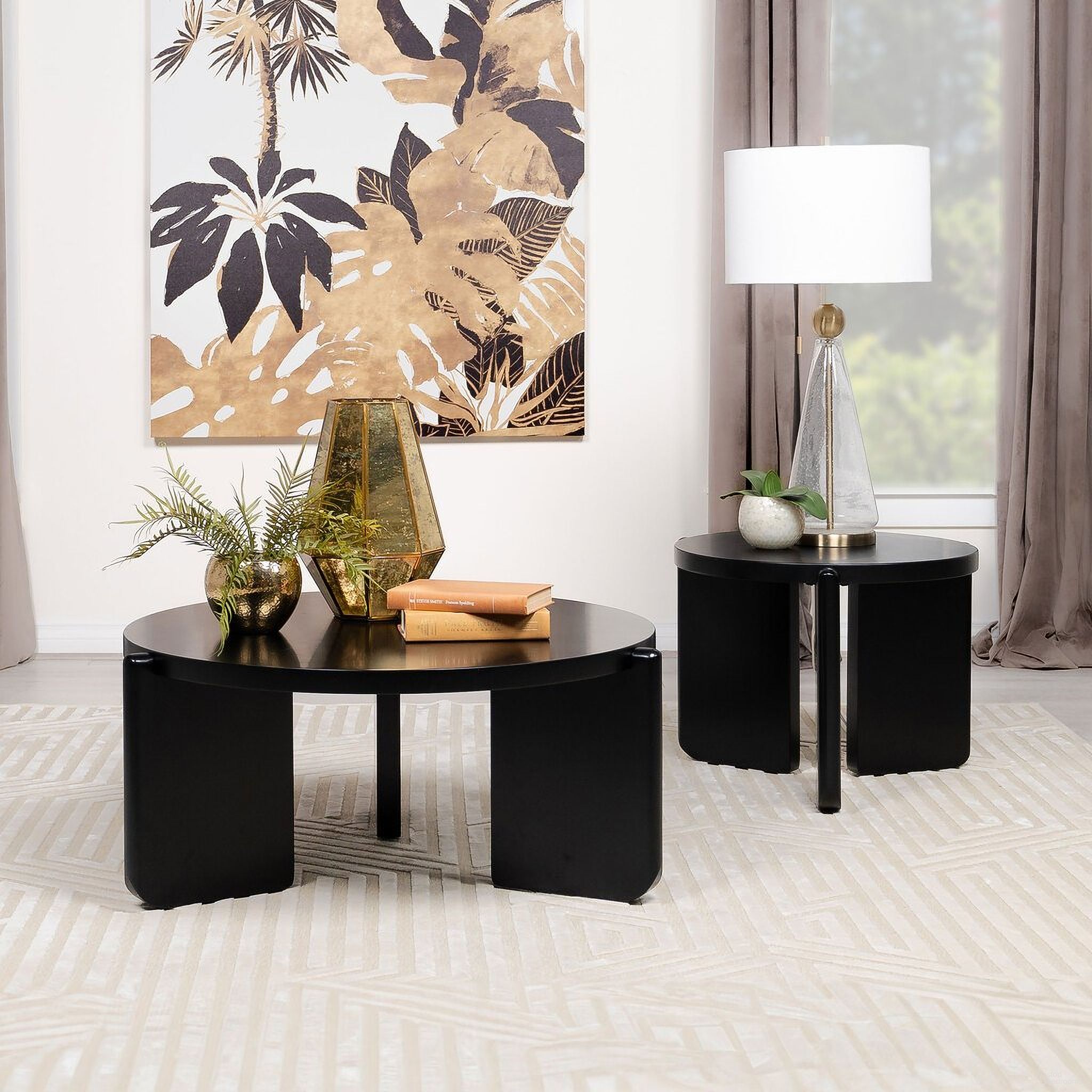 Cordova Occasional Table Set In Black