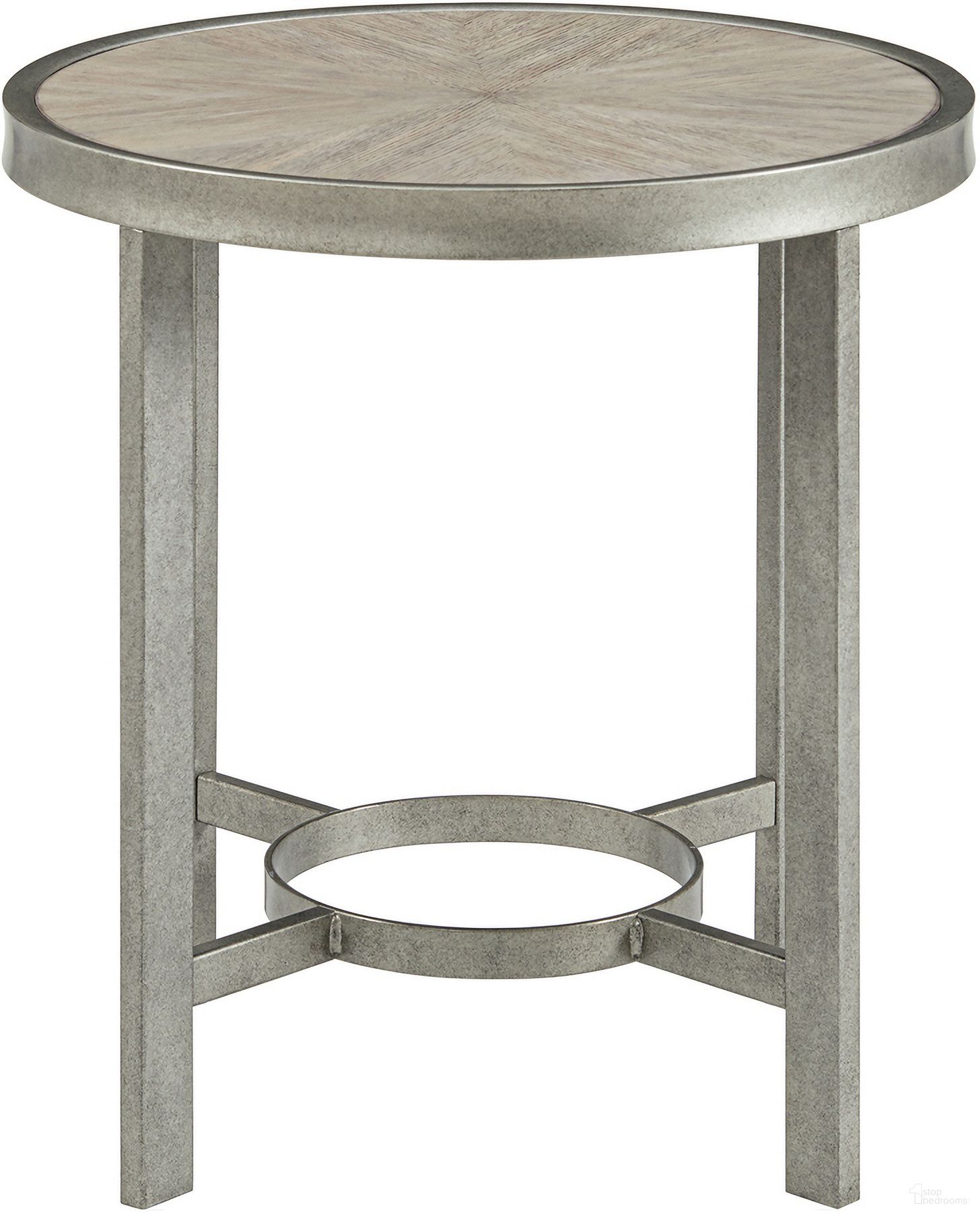 The appearance of Corfu Wood Round End Table In White Oak and Antiqued Metal designed by Martin Svensson Home in the modern / contemporary interior design. This white oak piece of furniture  was selected by 1StopBedrooms from Corfu Collection to add a touch of cosiness and style into your home. Sku: 8150134. Material: Oak Veneer.