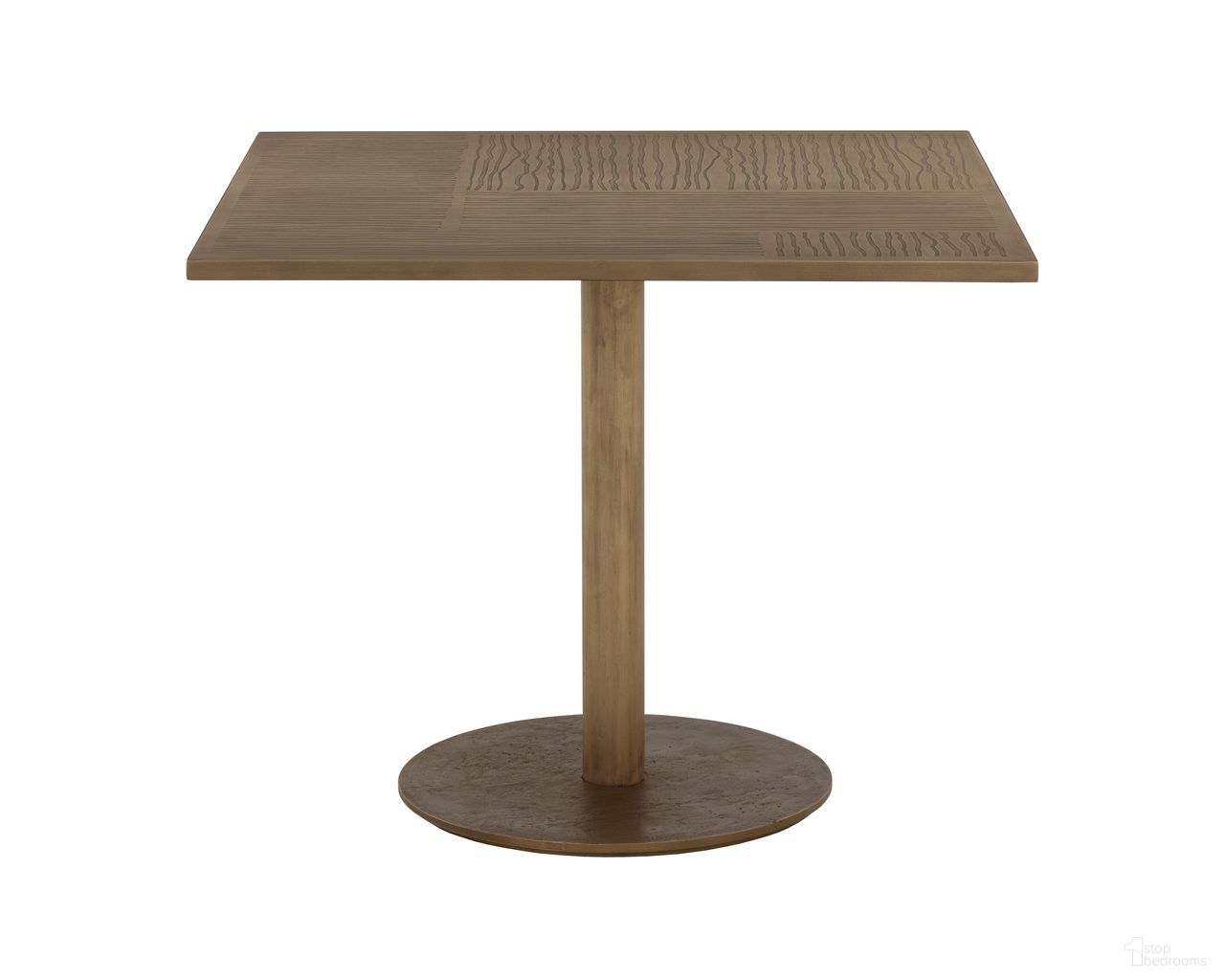 Corina 36 Inch Corina Bistro Table In Antique Brass and Gold