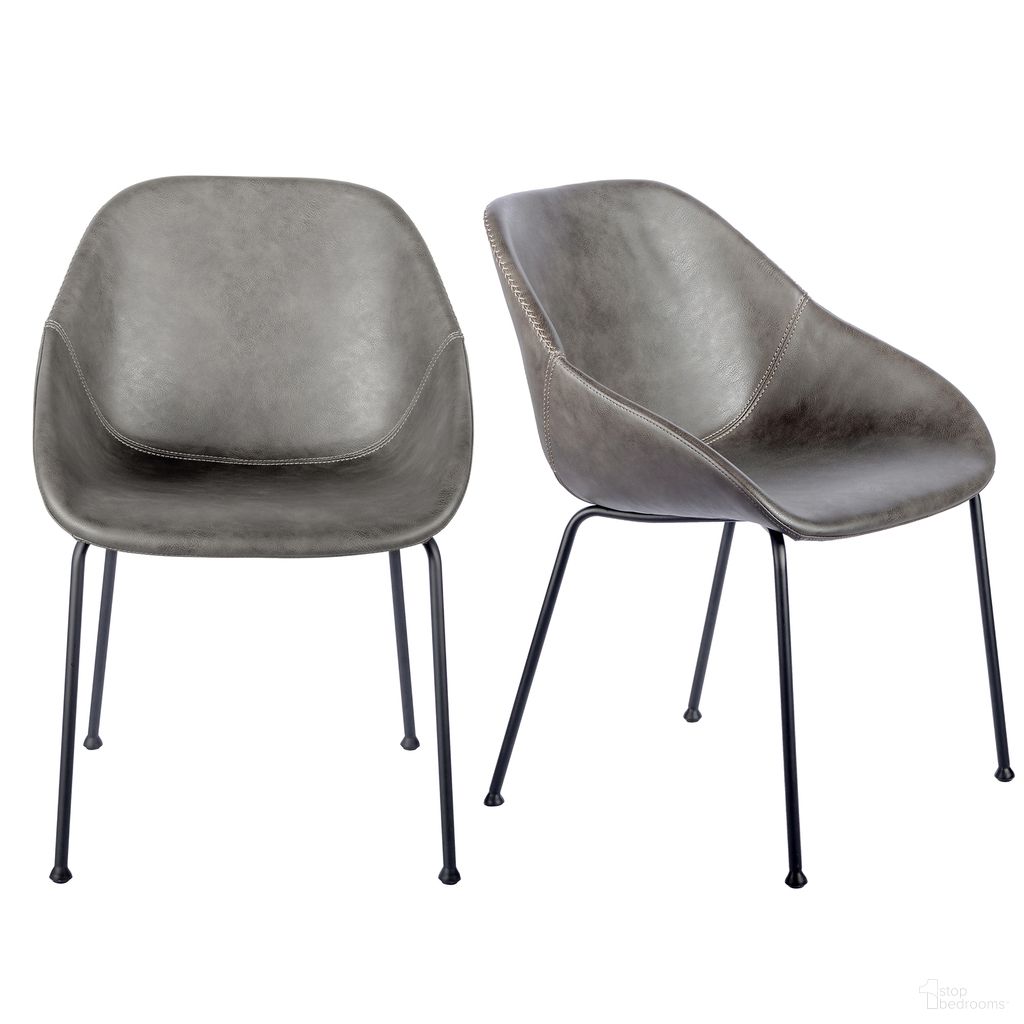 The appearance of Corinna Side Chair Set of 2 In Charcoal Gray designed by Euro Style in the modern / contemporary interior design. This charcoal gray piece of furniture was selected by 1StopBedrooms from Corinna Collection to add a touch of cosiness and style into your home. Sku: 30502DKGRY. Material: Leather. Chair Type: Side Chair.