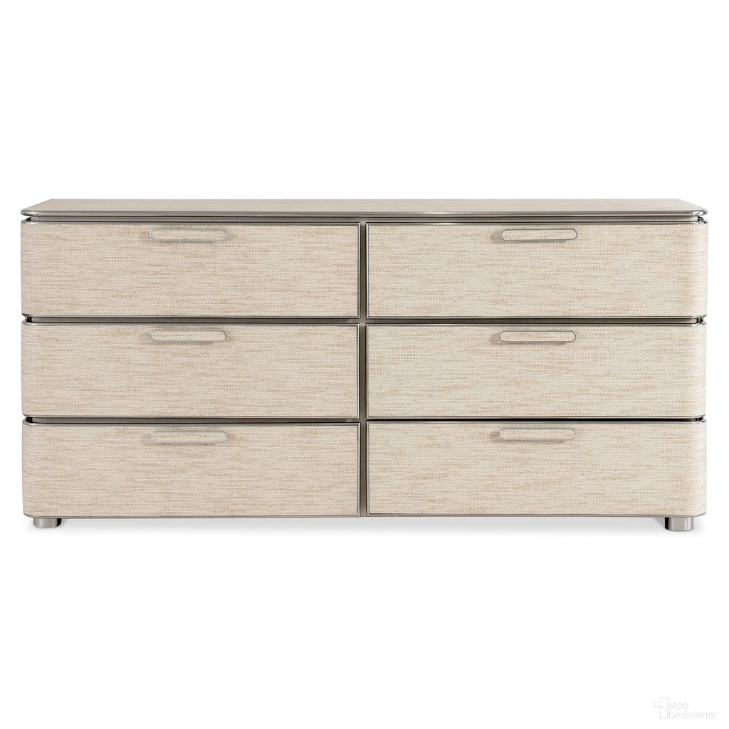 The appearance of Corinne Dresser In Beige and Tan designed by Bernhardt in the modern / contemporary interior design. This beige/tan piece of furniture was selected by 1StopBedrooms from Corinne Collection to add a touch of cosiness and style into your home. Sku: 357052. Material: Metal.