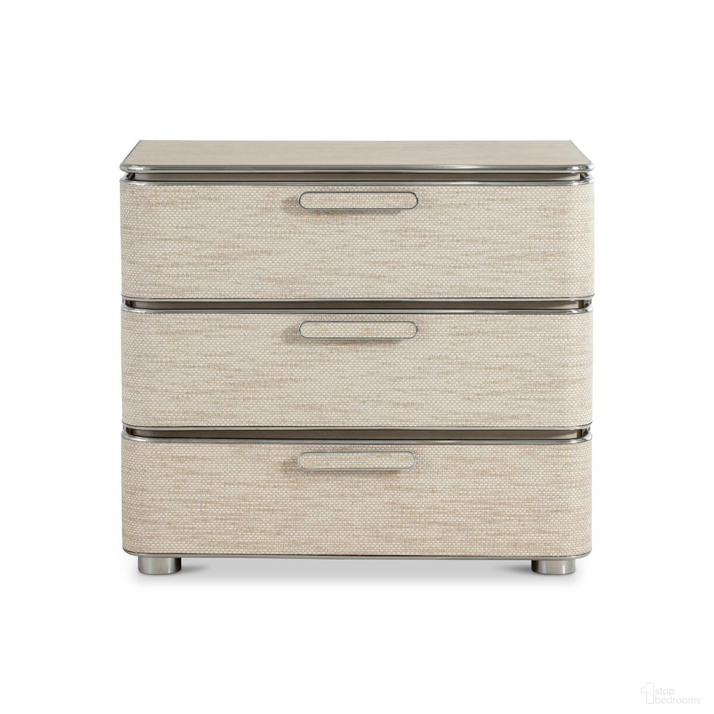 The appearance of Corinne Nightstand In Beige and Tan designed by Bernhardt in the modern / contemporary interior design. This beige/tan piece of furniture was selected by 1StopBedrooms from Corinne Collection to add a touch of cosiness and style into your home. Sku: 357232. Material: Woven.