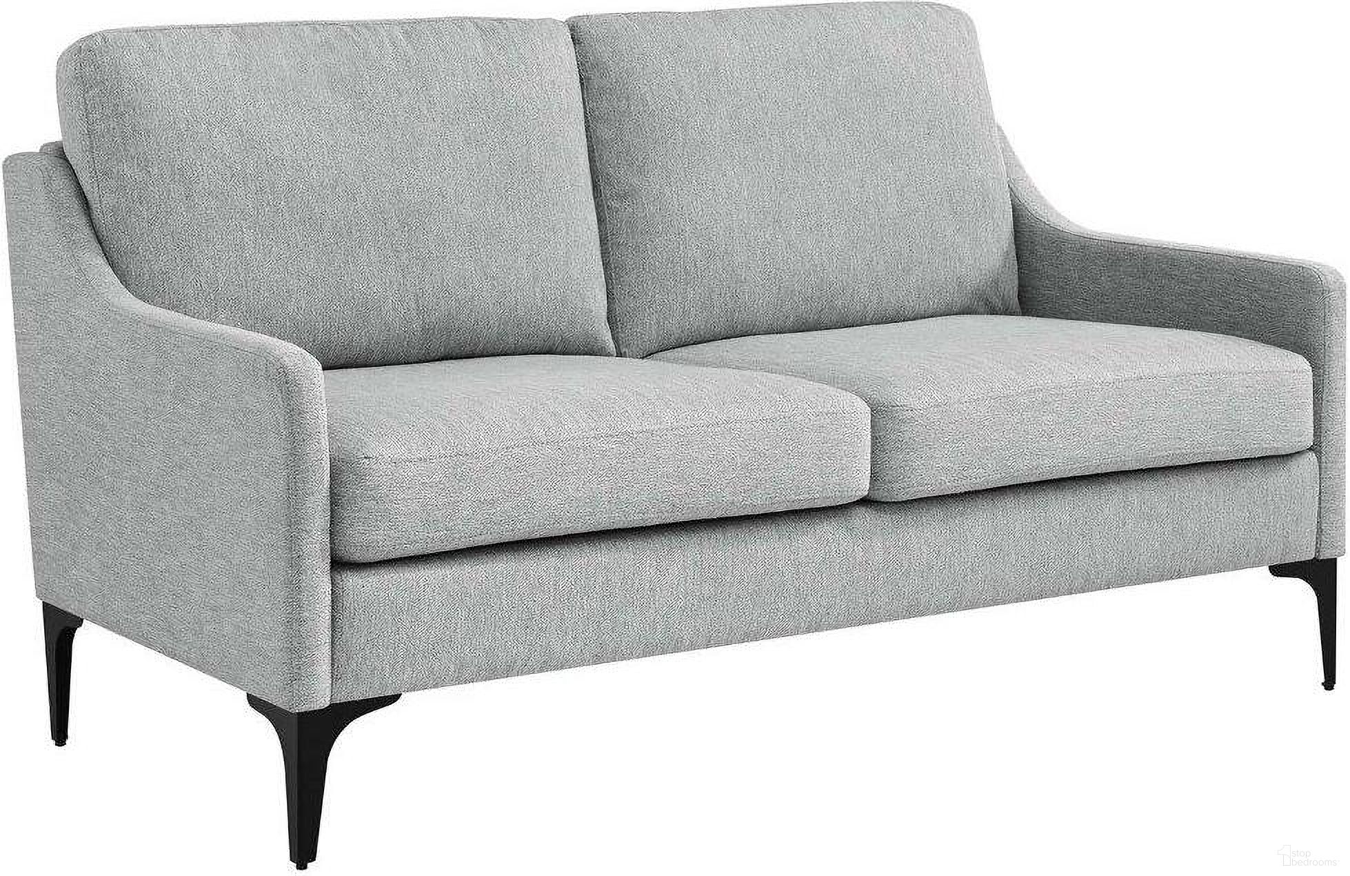 The appearance of Corland Light Gray Upholstered Fabric Loveseat designed by Modway in the modern / contemporary interior design. This light gray piece of furniture was selected by 1StopBedrooms from Corland Collection to add a touch of cosiness and style into your home. Sku: EEI-6021-LGR. Material: Polyester.