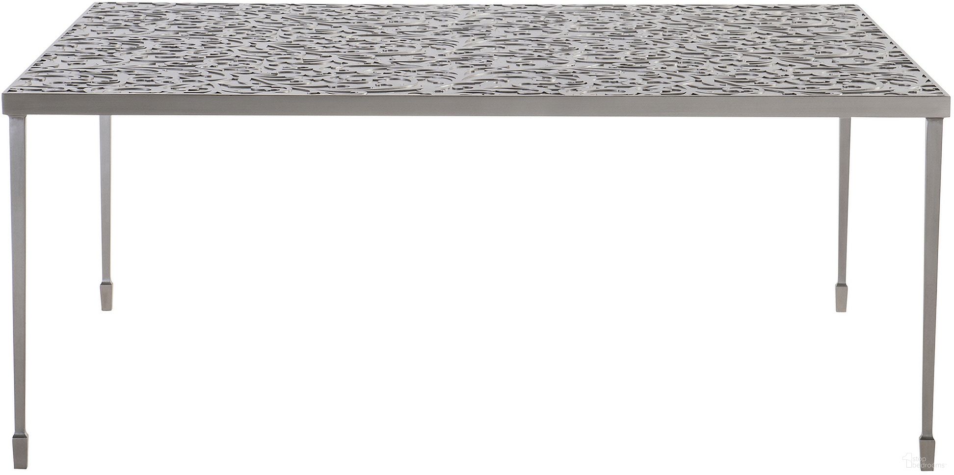 The appearance of Cornelia Cocktail Table designed by Bernhardt in the traditional interior design. This glazed stainless steel piece of furniture  was selected by 1StopBedrooms from Cornelia Collection to add a touch of cosiness and style into your home. Sku: 331011. Material: Metal.