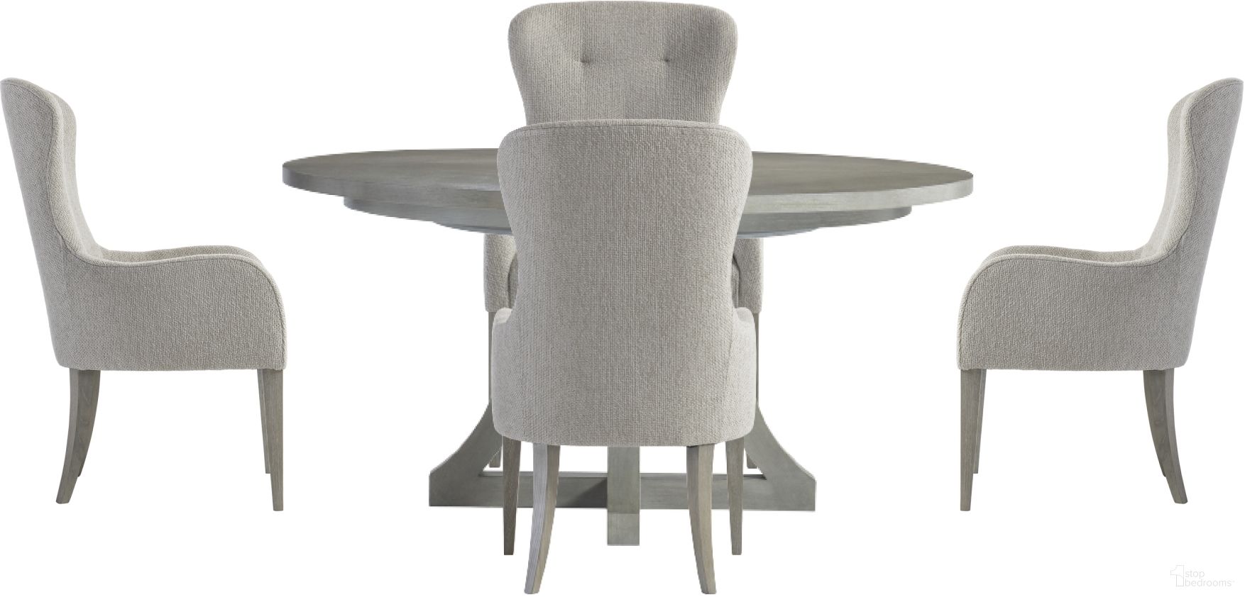 The appearance of Cornelia Round Dining Room Set designed by Bernhardt in the traditional interior design. This nebbia piece of furniture  was selected by 1StopBedrooms from Cornelia Collection to add a touch of cosiness and style into your home. Sku: 331274;331275;331542. Table Base Style: Pedestal. Table Top Shape: Round. Material: Wood. Size: 60".