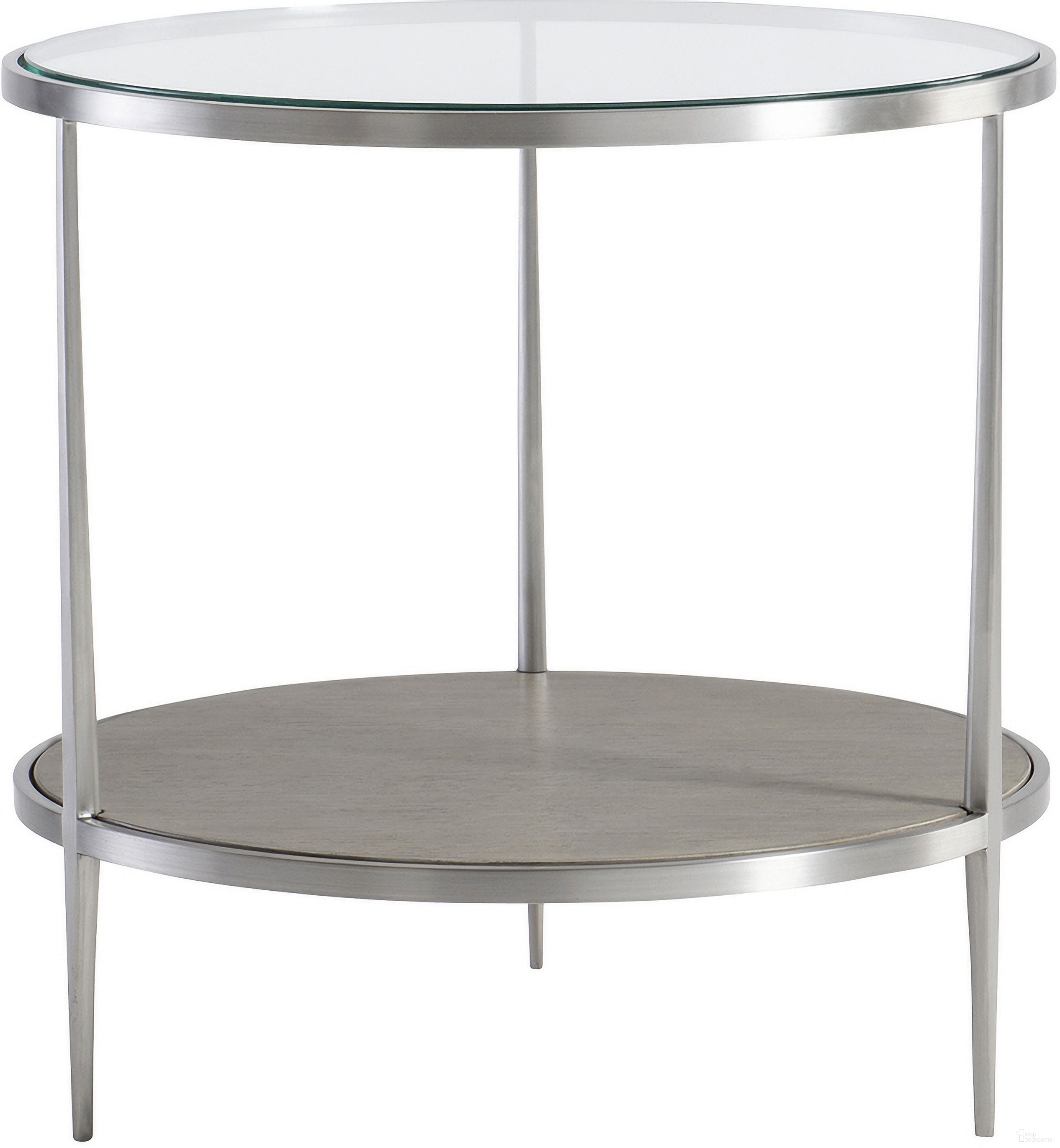 The appearance of Cornelia Round Side Table designed by Bernhardt in the traditional interior design. This nebbia piece of furniture  was selected by 1StopBedrooms from Cornelia Collection to add a touch of cosiness and style into your home. Sku: 331125. Material: Glass.