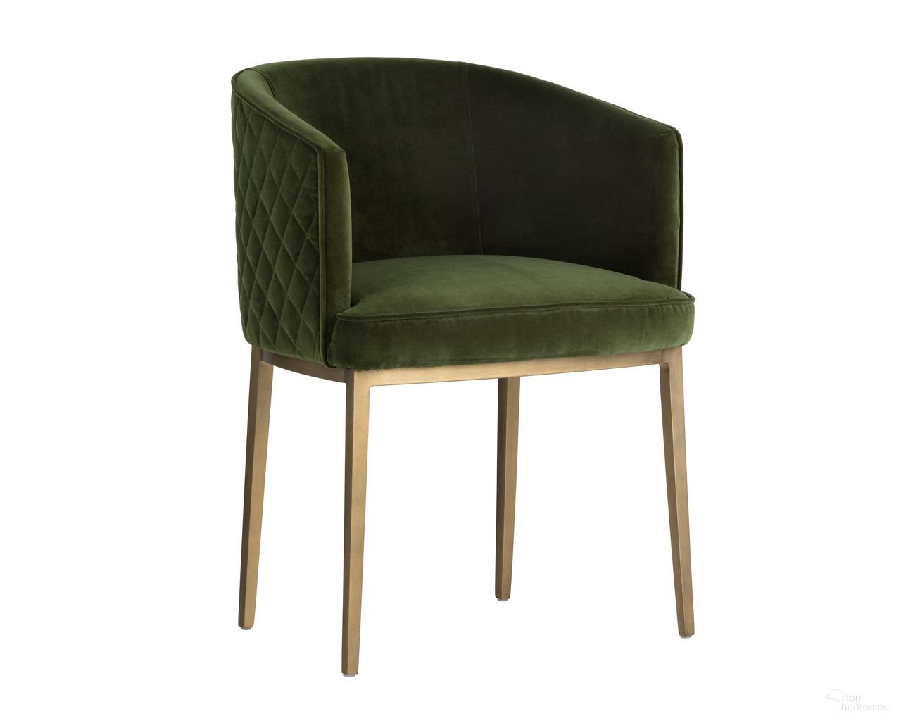 Cornella Dining Armchair In Forest Green