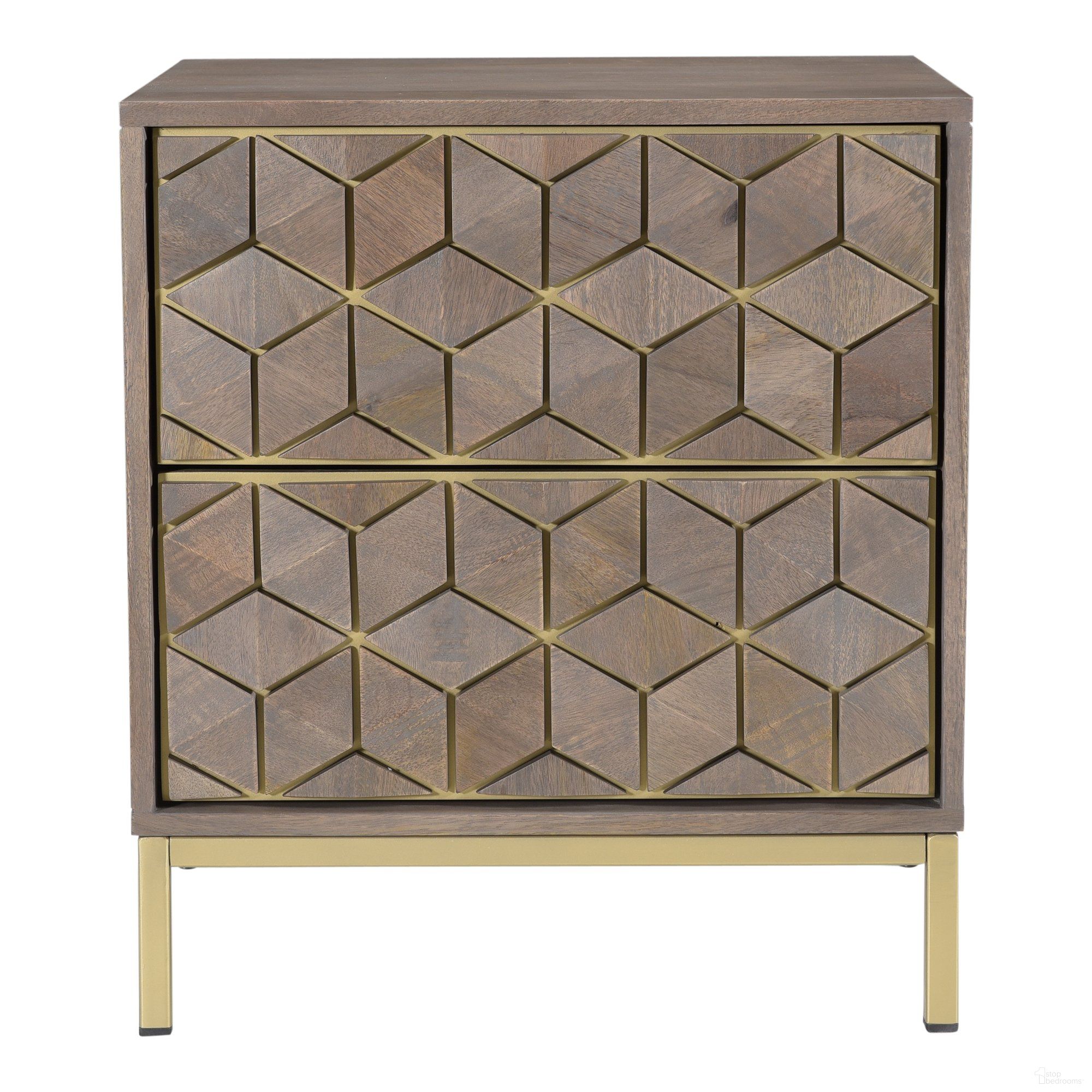 The appearance of Corolla Nightstand designed by Moes Home in the modern / contemporary interior design. This grey piece of furniture  was selected by 1StopBedrooms from Corolla Collection to add a touch of cosiness and style into your home. Sku: RP-1017-29. Material: Wood.