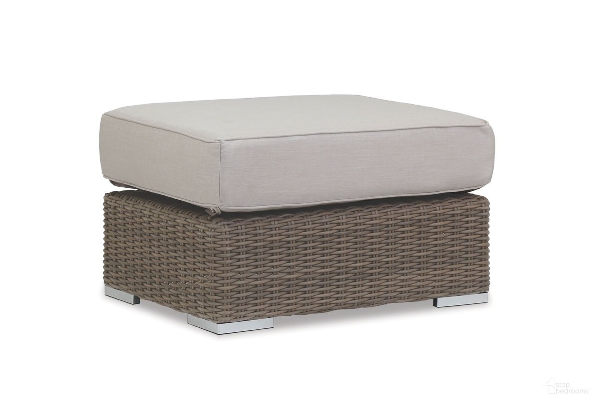 The appearance of Coronado Ottoman in Canvas Flax designed by Sunset West in the transitional interior design. This canvas flax piece of furniture was selected by 1StopBedrooms from Coronado Collection to add a touch of cosiness and style into your home. Sku: SW2101-OTT-FLX-STKIT. Material: Resin Wicker.