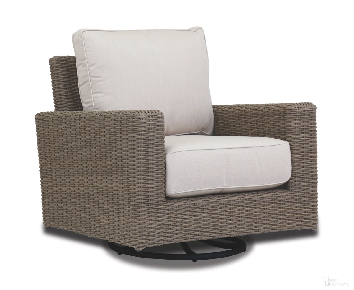 The appearance of Coronado Swivel Rocker in Canvas Flax designed by Sunset West in the transitional interior design. This canvas flax piece of furniture was selected by 1StopBedrooms from Coronado Collection to add a touch of cosiness and style into your home. Sku: SW2101-21SR-FX-STKIT. Material: Resin Wicker.