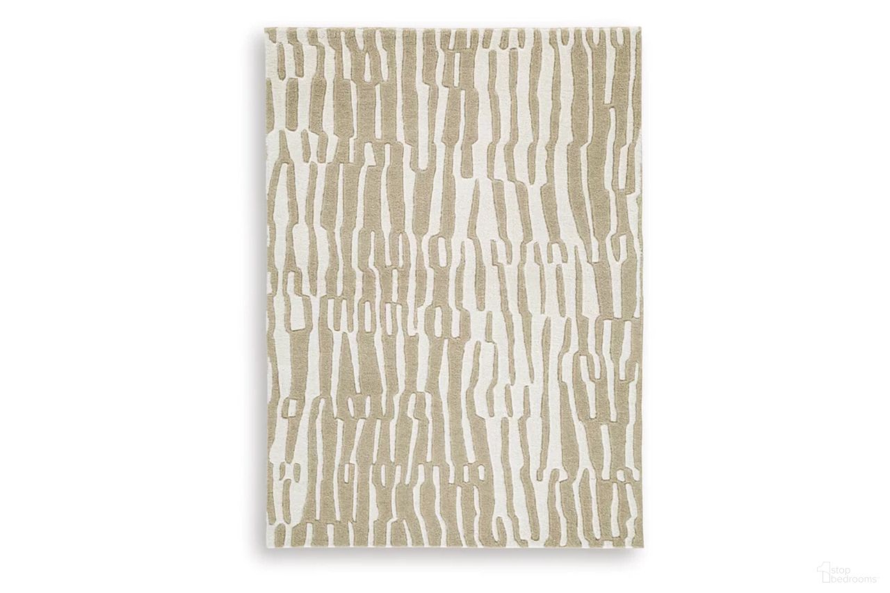 Corrbell 5' x 7' Area Rug In Beige and White
