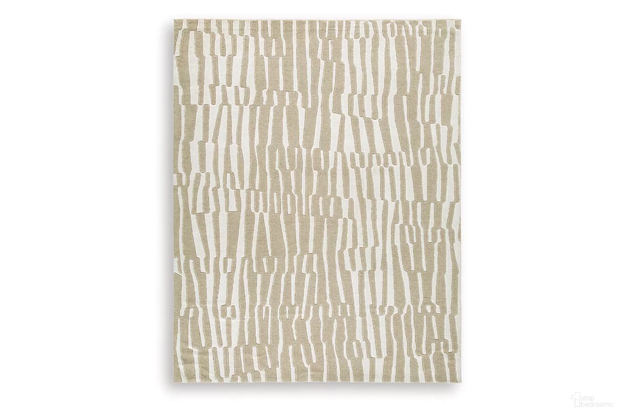 Corrbell 7'8" x 10' Area Rug In Beige and White