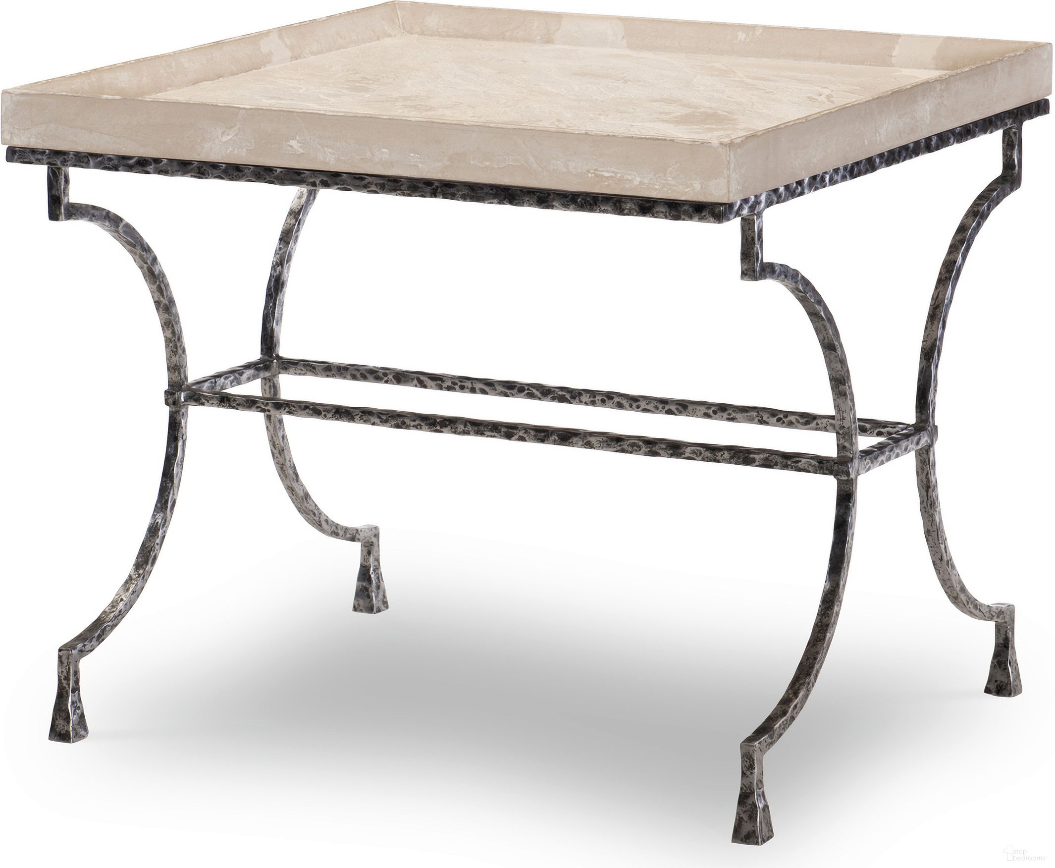 The appearance of Cortez Chairside Table In Black designed by Century Furniture in the interior design. This black piece of furniture was selected by 1StopBedrooms from Mesa Collection to add a touch of cosiness and style into your home. Sku: 70A-627. Material: Scagliola.