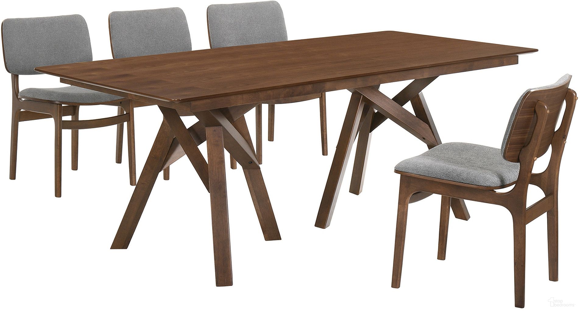 Cortina and Lima 5-Piece Walnut Rectangular Dining Set