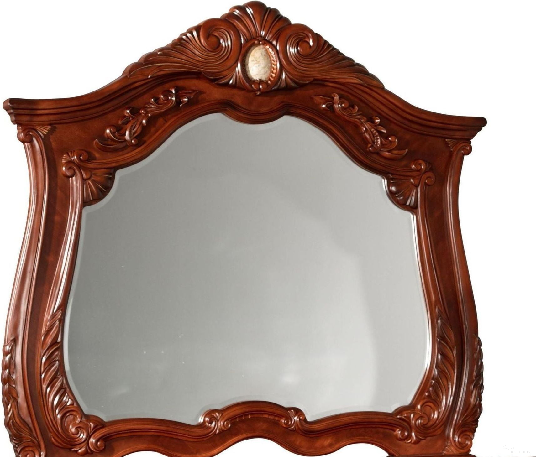 The appearance of Cortina Honey Walnut Dresser Mirror designed by Michael Amini in the traditional interior design. This honey walnut piece of furniture  was selected by 1StopBedrooms from Cortina Collection to add a touch of cosiness and style into your home. Sku: NF65060-28. Material: Polyurethane.