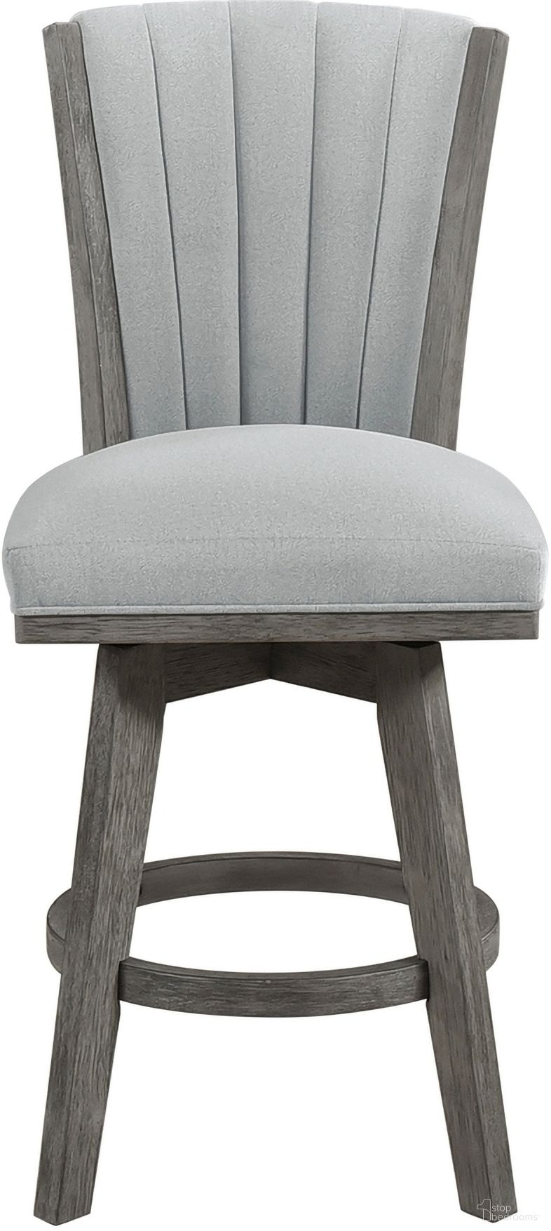 The appearance of Corvallis Swivel Counter Height Chair Set of 2 In Gray designed by Homelegance in the modern / contemporary interior design. This gray piece of furniture  was selected by 1StopBedrooms from Corvallis Collection to add a touch of cosiness and style into your home. Sku: 5507-24GYS. Material: Faux Leather.