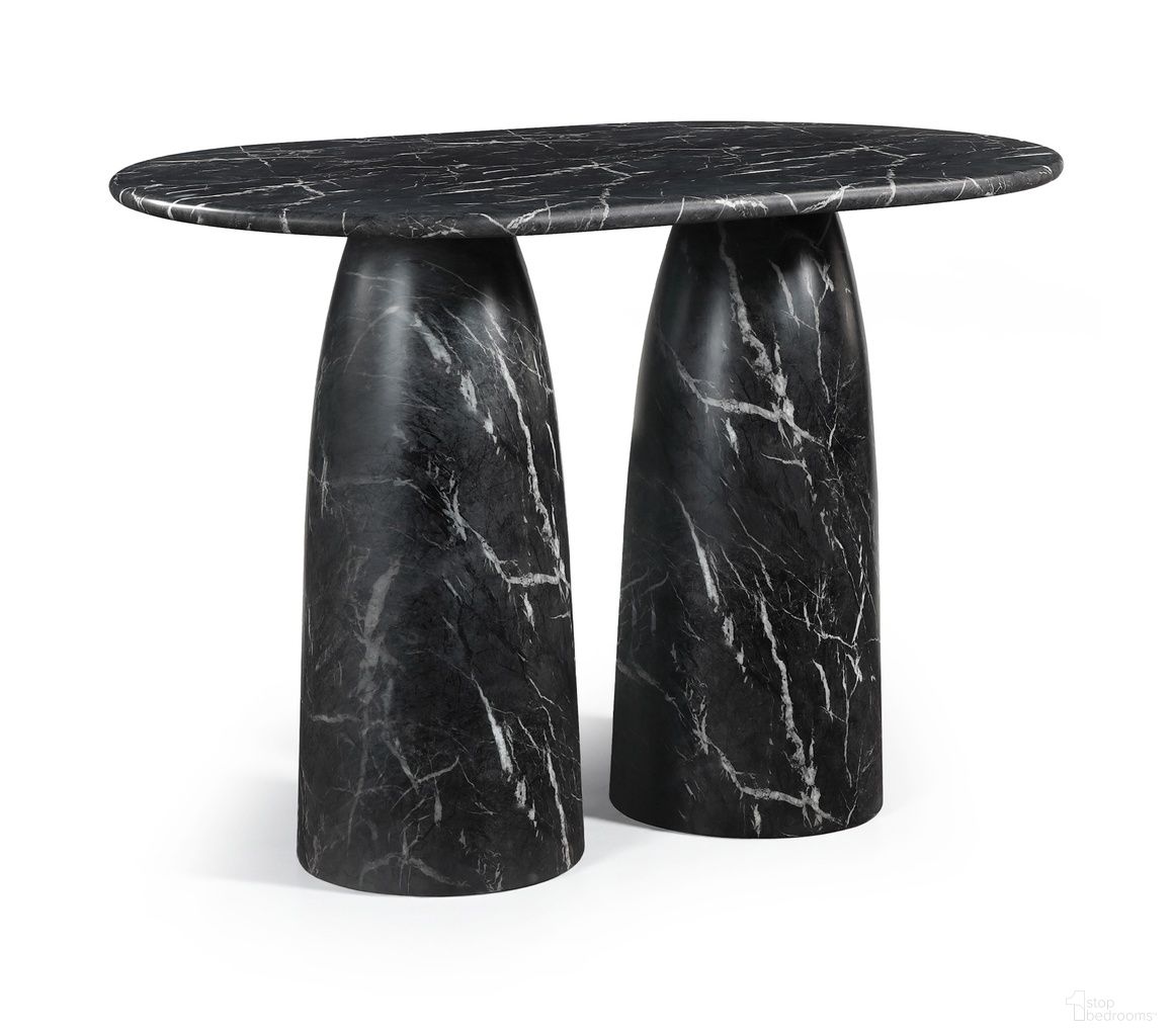 Cosenza Concrete Indoor and Outdoor Bar Table In Black
