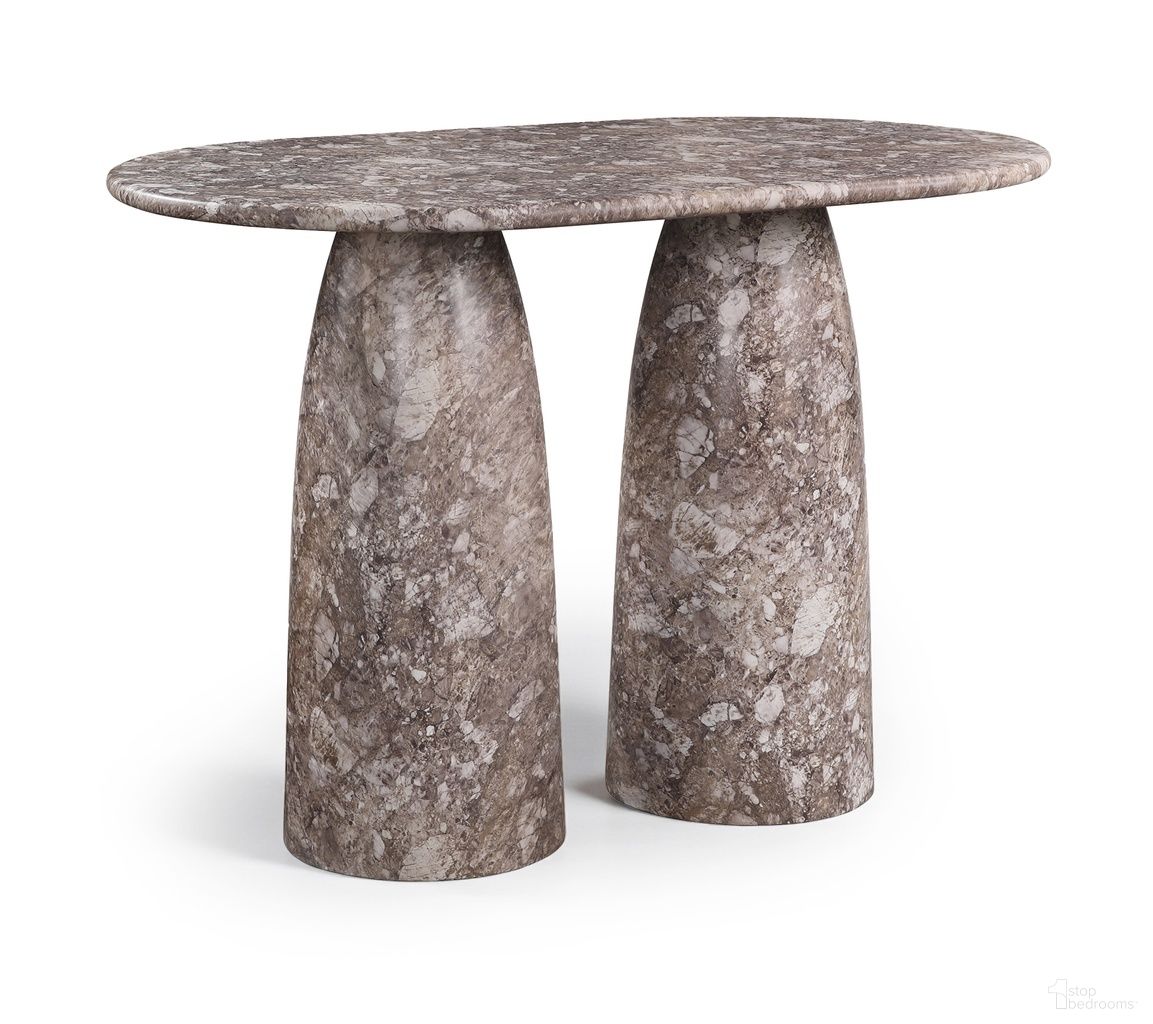 Cosenza Concrete Indoor and Outdoor Bar Table In Brown
