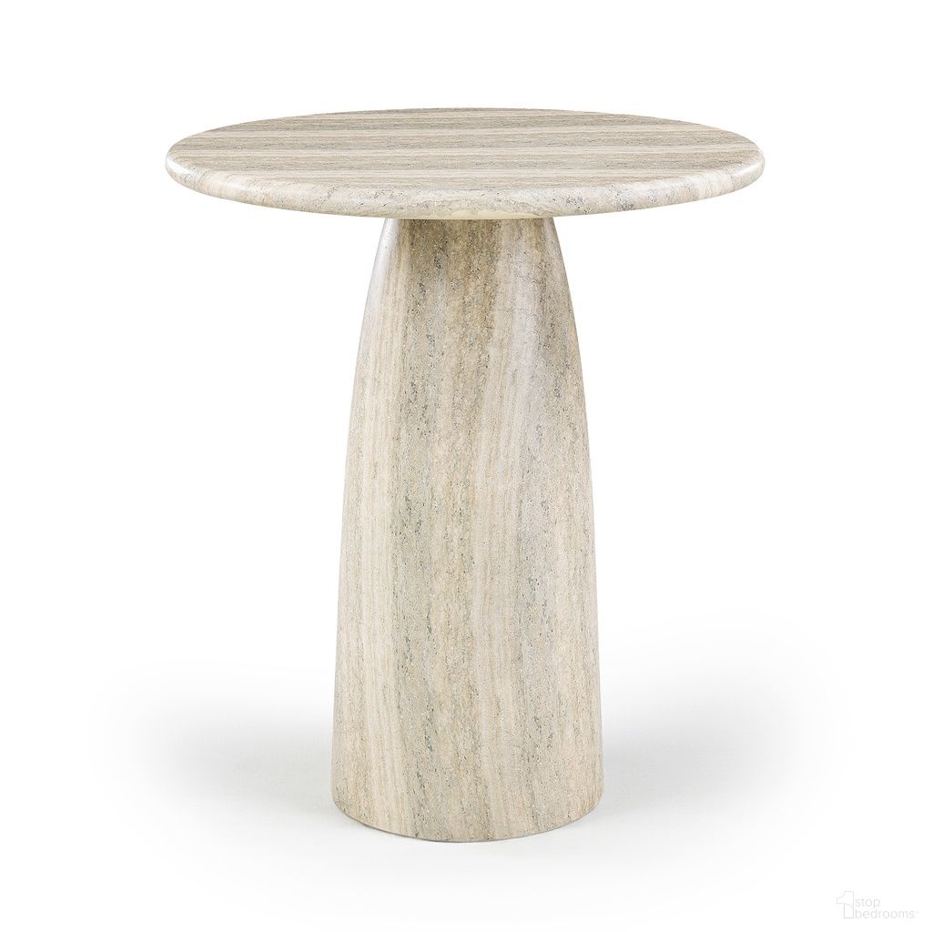The appearance of Cosenza Concrete Indoor and Outdoor Counter Height Table In Travertine designed by Meridian in the modern / contemporary interior design. This travertine piece of furniture  was selected by 1StopBedrooms from Cosenza Collection to add a touch of cosiness and style into your home. Sku: 770Travertine-T36 Box 1/2 (Top);770Travertine-T36 Box 2/2 (Base). Table Base Style: Pedestal. Table Top Shape: Round. Material: Concrete. Size: 36".