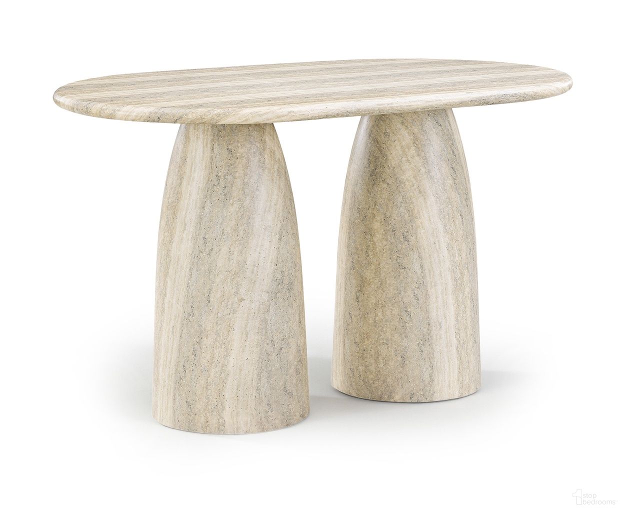 The appearance of Cosenza Concrete Indoor and Outdoor Counter Height Table In Travertine designed by Meridian in the modern / contemporary interior design. This travertine piece of furniture  was selected by 1StopBedrooms from Cosenza Collection to add a touch of cosiness and style into your home. Sku: 787Travertine-T60 Box 1/3 (Top);787Travertine-T60 Box 2/3 (Base);787Travertine-T60 Box 3/3 (Base). Table Base Style: Double Pedestal. Table Top Shape: Oval. Material: Concrete. Size: 36" x 60".