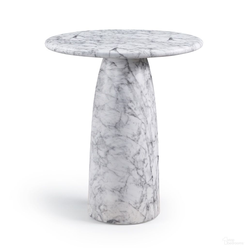 The appearance of Cosenza Concrete Indoor and Outdoor Counter Height Table In White designed by Meridian in the modern / contemporary interior design. This white piece of furniture  was selected by 1StopBedrooms from Cosenza Collection to add a touch of cosiness and style into your home. Sku: 770White-T36 Box 1/2 (Top);770White-T36 Box 2/2 (Base). Table Base Style: Pedestal. Table Top Shape: Round. Material: Concrete. Size: 36".