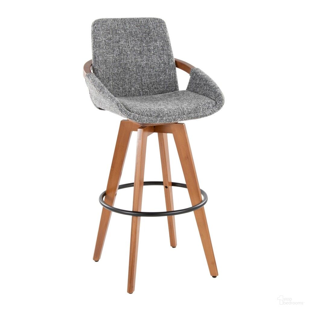 The appearance of Cosmo 29 Inch Fixed Height Barstool In Walnut and Grey designed by Lumisource in the modern / contemporary interior design. This walnut and grey piece of furniture was selected by 1StopBedrooms from Cosmo Collection to add a touch of cosiness and style into your home. Sku: B30-COSMOFB WLNGY. Material: Bamboo.