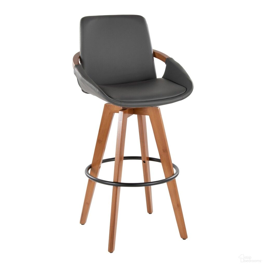 The appearance of Cosmo 29 Inch Fixed Height Barstool In Walnut and Grey designed by Lumisource in the modern / contemporary interior design. This walnut and grey piece of furniture was selected by 1StopBedrooms from Cosmo Collection to add a touch of cosiness and style into your home. Sku: B30-COSMOPU WLDGY. Material: Bamboo.