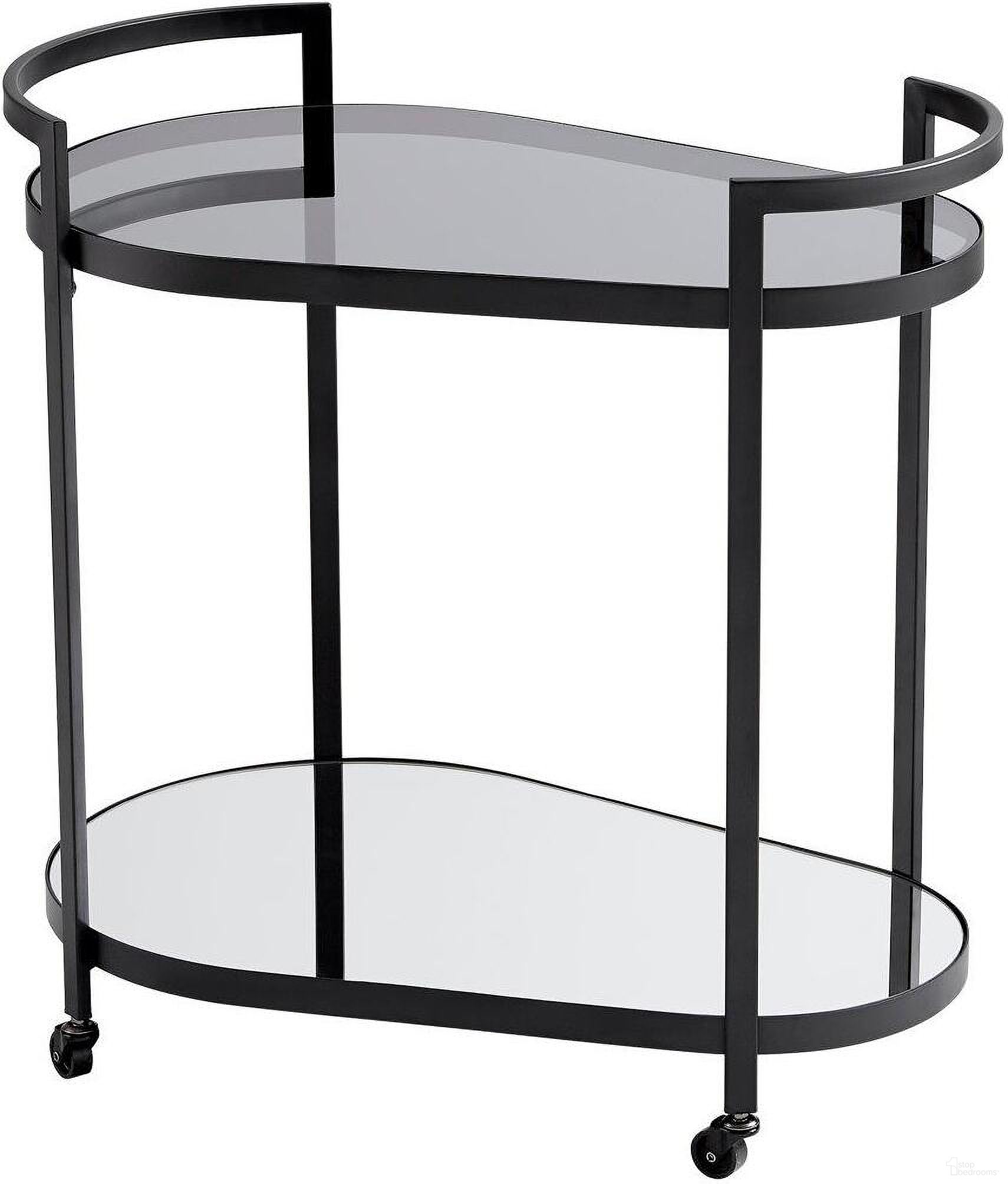 The appearance of Cosmo Black Bar Cart designed by Cyan Design in the modern / contemporary interior design. This black piece of furniture was selected by 1StopBedrooms from to add a touch of cosiness and style into your home. Sku: 10837. Material: Iron.