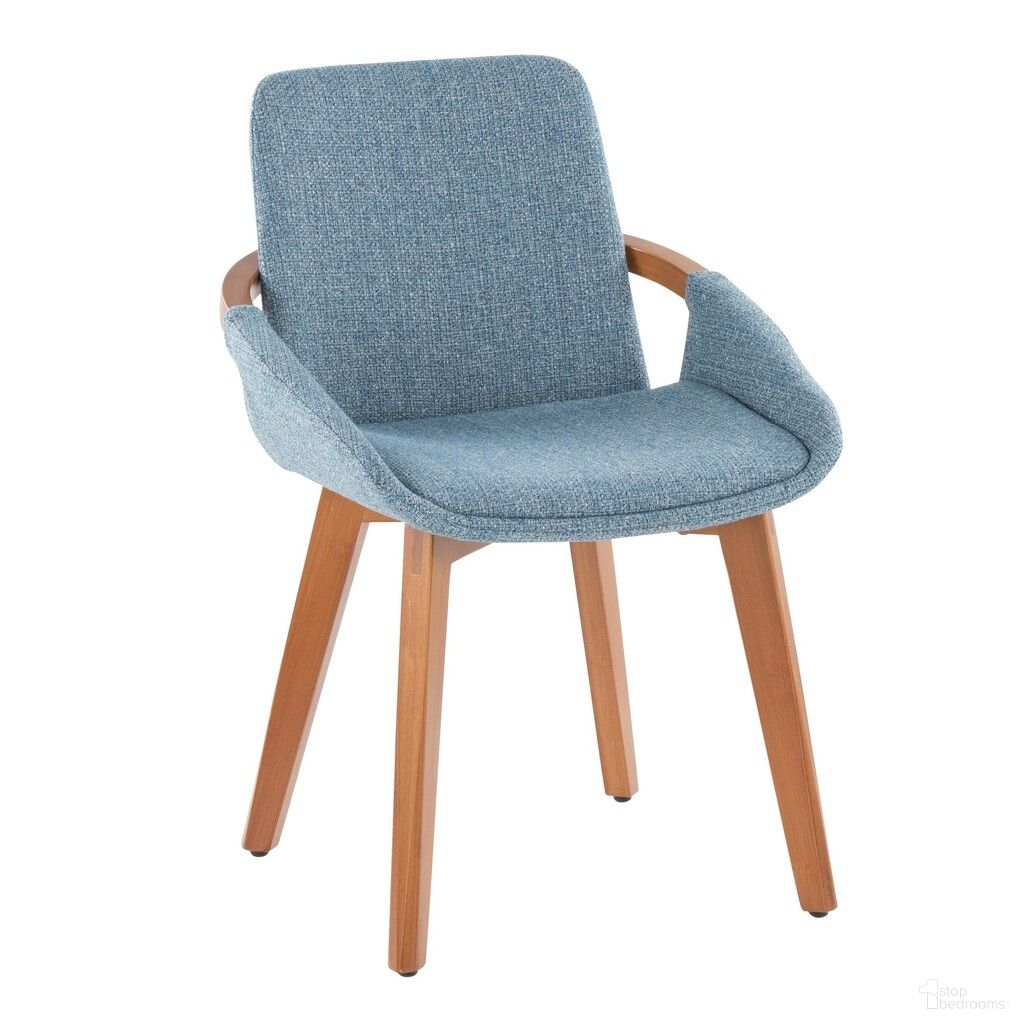 The appearance of Cosmo Chair In Blue and Walnut designed by Lumisource in the modern / contemporary interior design. This blue and walnut piece of furniture was selected by 1StopBedrooms from Cosmo Collection to add a touch of cosiness and style into your home. Sku: CH-COSMOFB WLNBU. Material: Bamboo. Chair Type: Arm Chair.