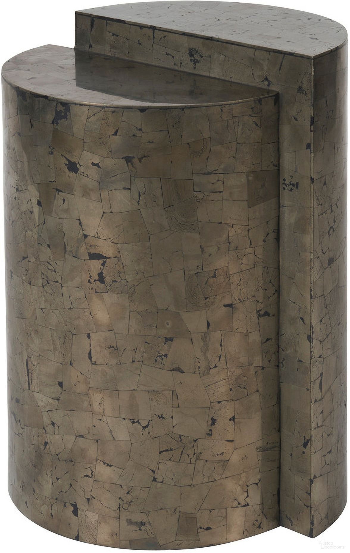 The appearance of Cosmo End Table In Pyrite designed by Universal in the modern / contemporary interior design. This pyrite piece of furniture was selected by 1StopBedrooms from Modern Collection to add a touch of cosiness and style into your home. Sku: U365832. Material: Metal.