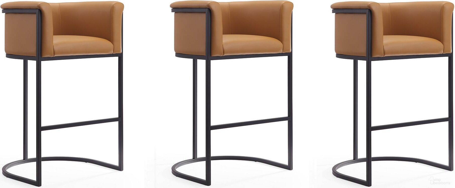 The appearance of Cosmopolitan Barstool in Camel and Black (Set of 3) designed by Manhattan Comfort in the transitional interior design. This black and camel piece of furniture was selected by 1StopBedrooms from Cosmopolitan Collection to add a touch of cosiness and style into your home. Sku: BS015-CL;BS015-CL;BS015-CL. Material: Metal.