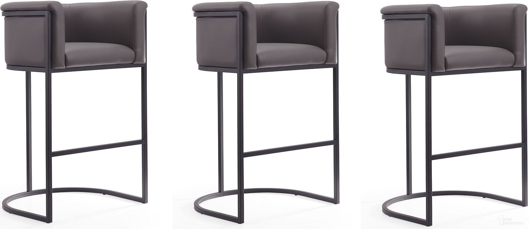 The appearance of Cosmopolitan Barstool in Pebble and Black (Set of 3) designed by Manhattan Comfort in the transitional interior design. This pebble piece of furniture was selected by 1StopBedrooms from Cosmopolitan Collection to add a touch of cosiness and style into your home. Sku: BS015-PE;BS015-PE;BS015-PE. Material: Metal.