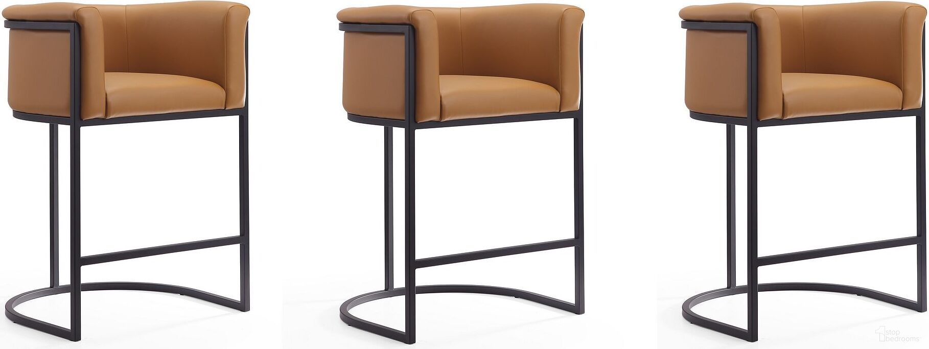The appearance of Cosmopolitan Counter Stool in Camel and Black (Set of 3) designed by Manhattan Comfort in the transitional interior design. This black and camel piece of furniture was selected by 1StopBedrooms from Cosmopolitan Collection to add a touch of cosiness and style into your home. Sku: CS008-CL;CS008-CL;CS008-CL. Material: Metal.