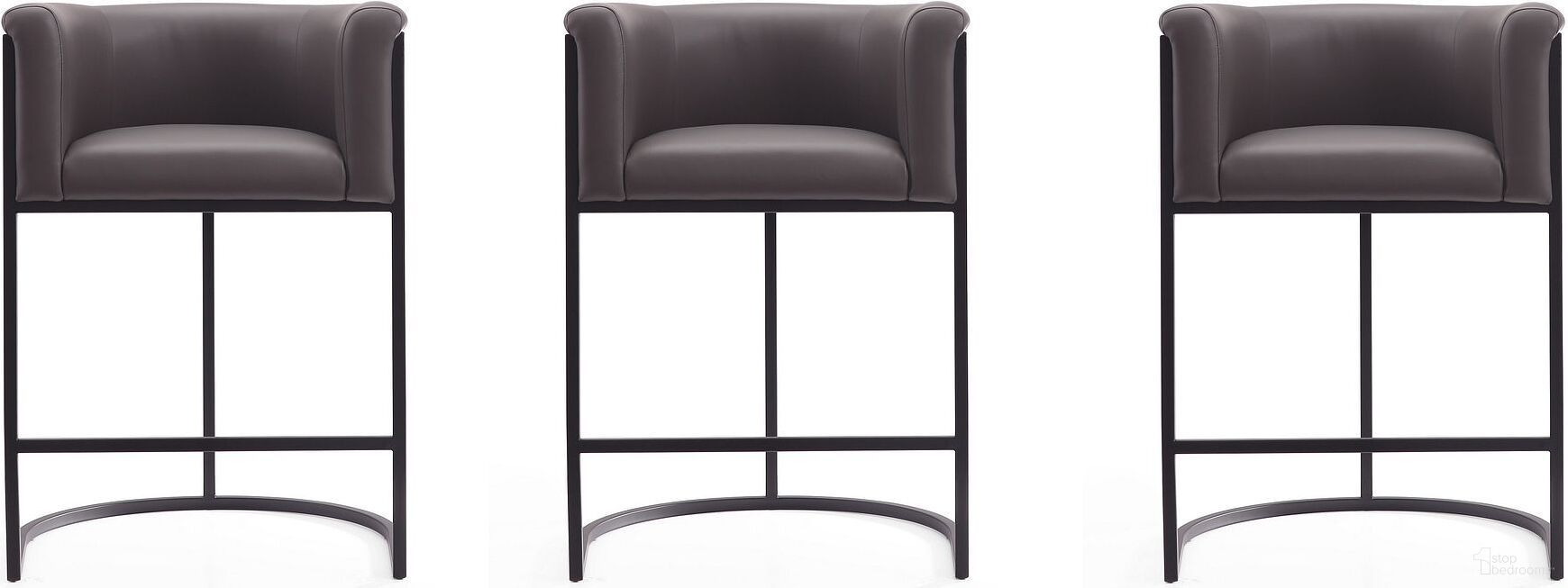 The appearance of Cosmopolitan Counter Stool in Pebble and Black (Set of 3) designed by Manhattan Comfort in the transitional interior design. This pebble piece of furniture was selected by 1StopBedrooms from Cosmopolitan Collection to add a touch of cosiness and style into your home. Sku: CS008-PE;CS008-PE;CS008-PE. Material: Metal.